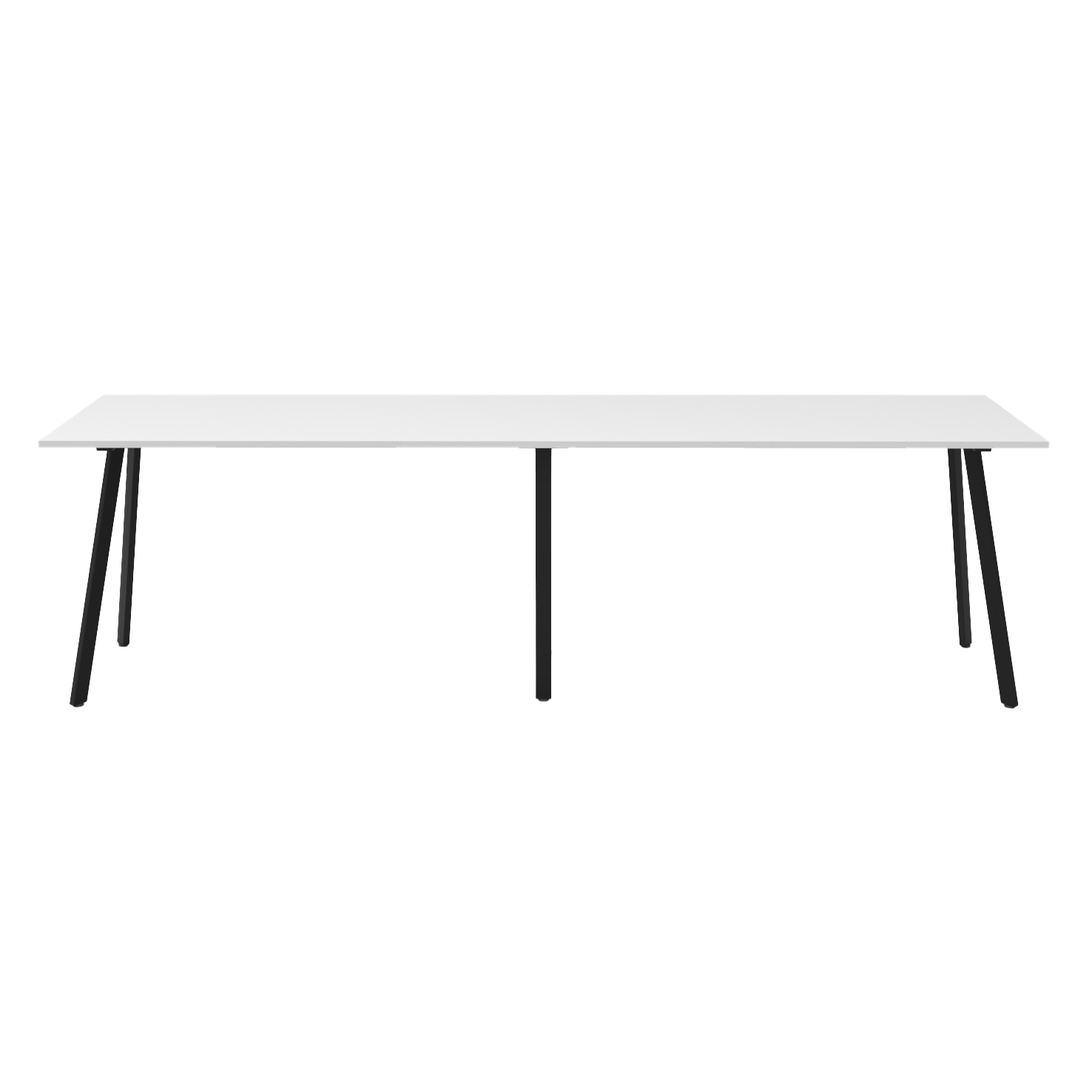 Rapidline Eternity High Bar Table – Natural White Top, Black Satin Base (3600 × 900 × 1050mm)