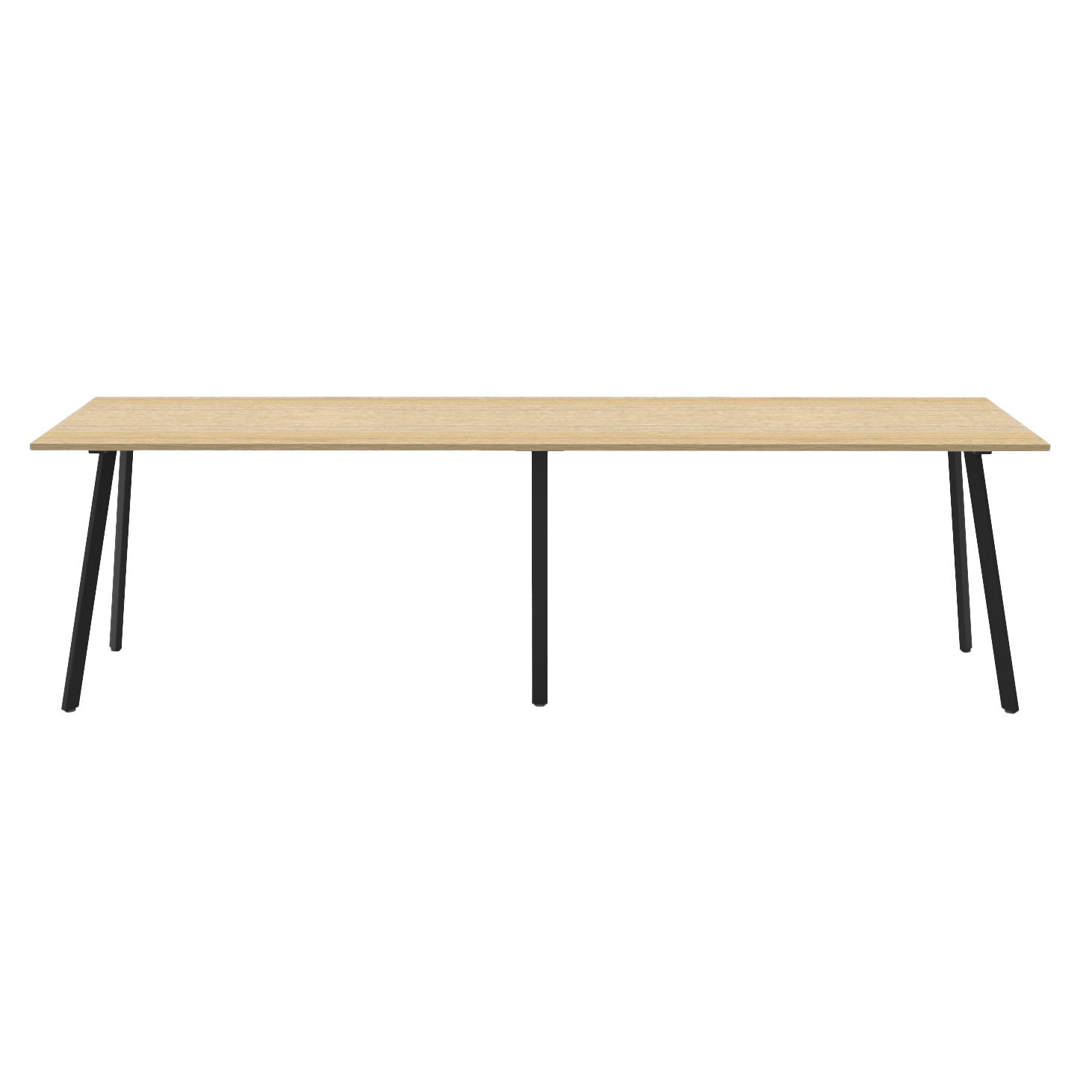 Rapidline Eternity High Bar Table – 3600 x 900 x 1050mm, Natural Oak Top & Black Satin Base