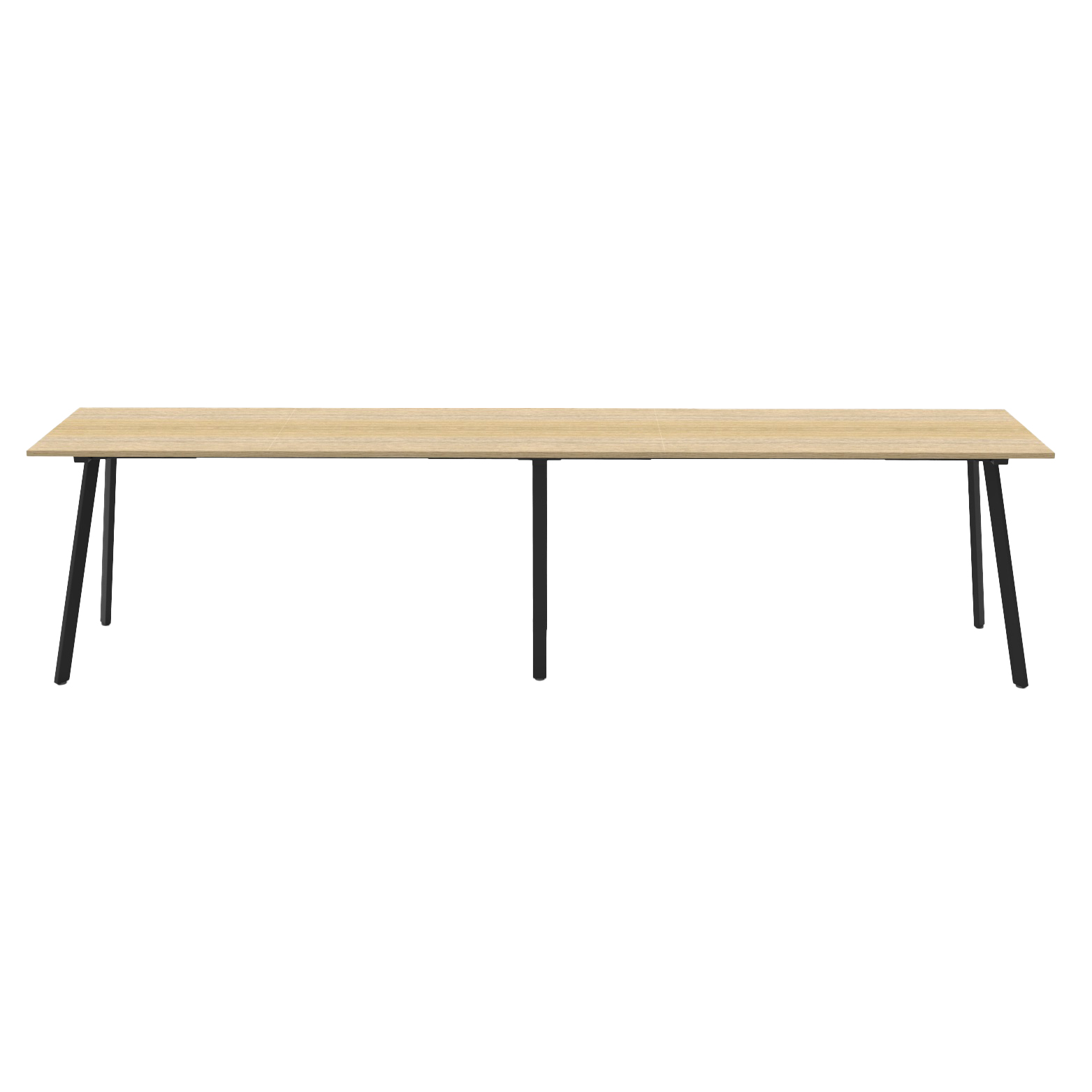 Rapidline Eternity High Bar Table – Natural Oak Top, Black Satin Base (4200 × 750 × 1050mm)