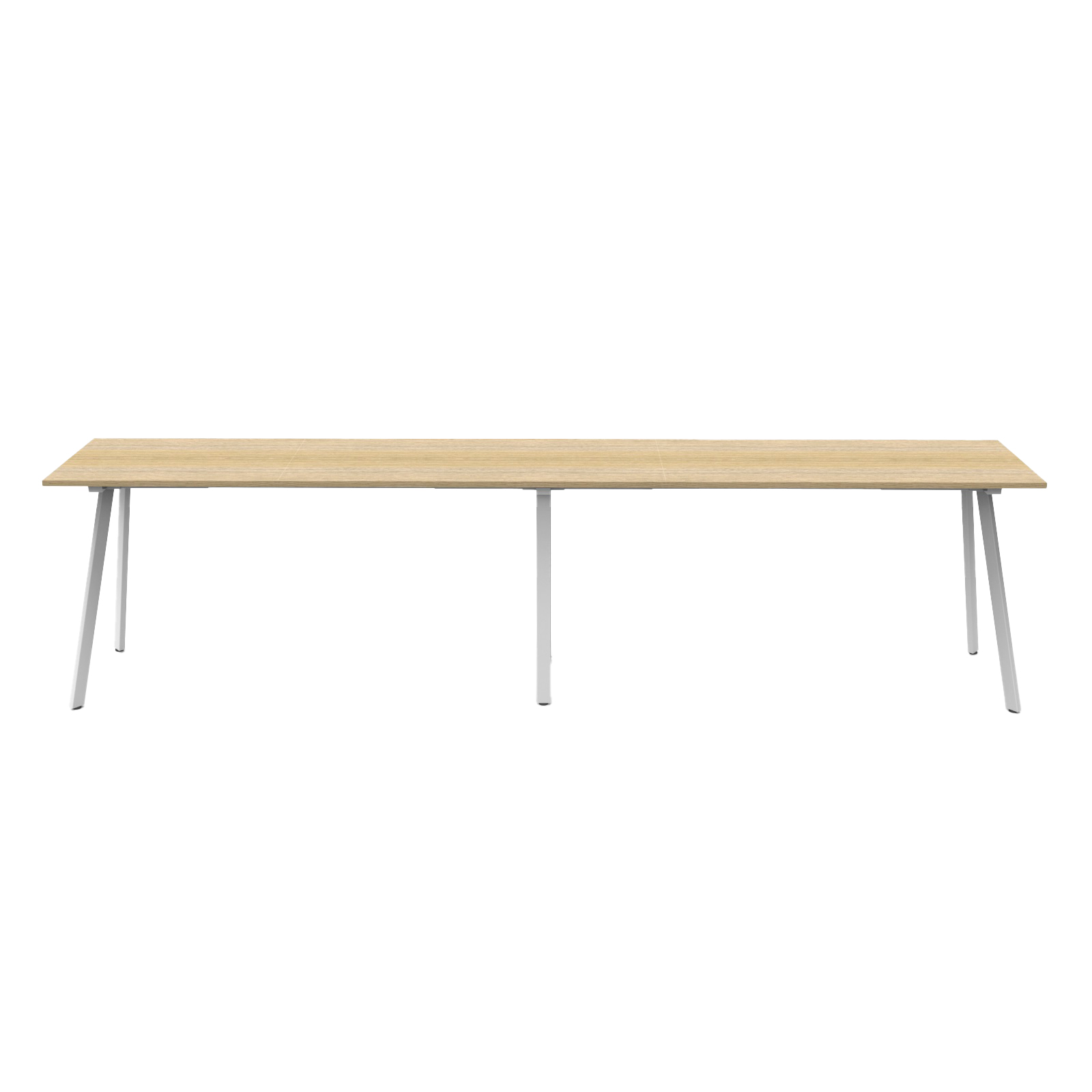 Eternity High Bar Table | Natural Oak Top & White Satin Base | 4200mm W x 750mm D x 1050mm H