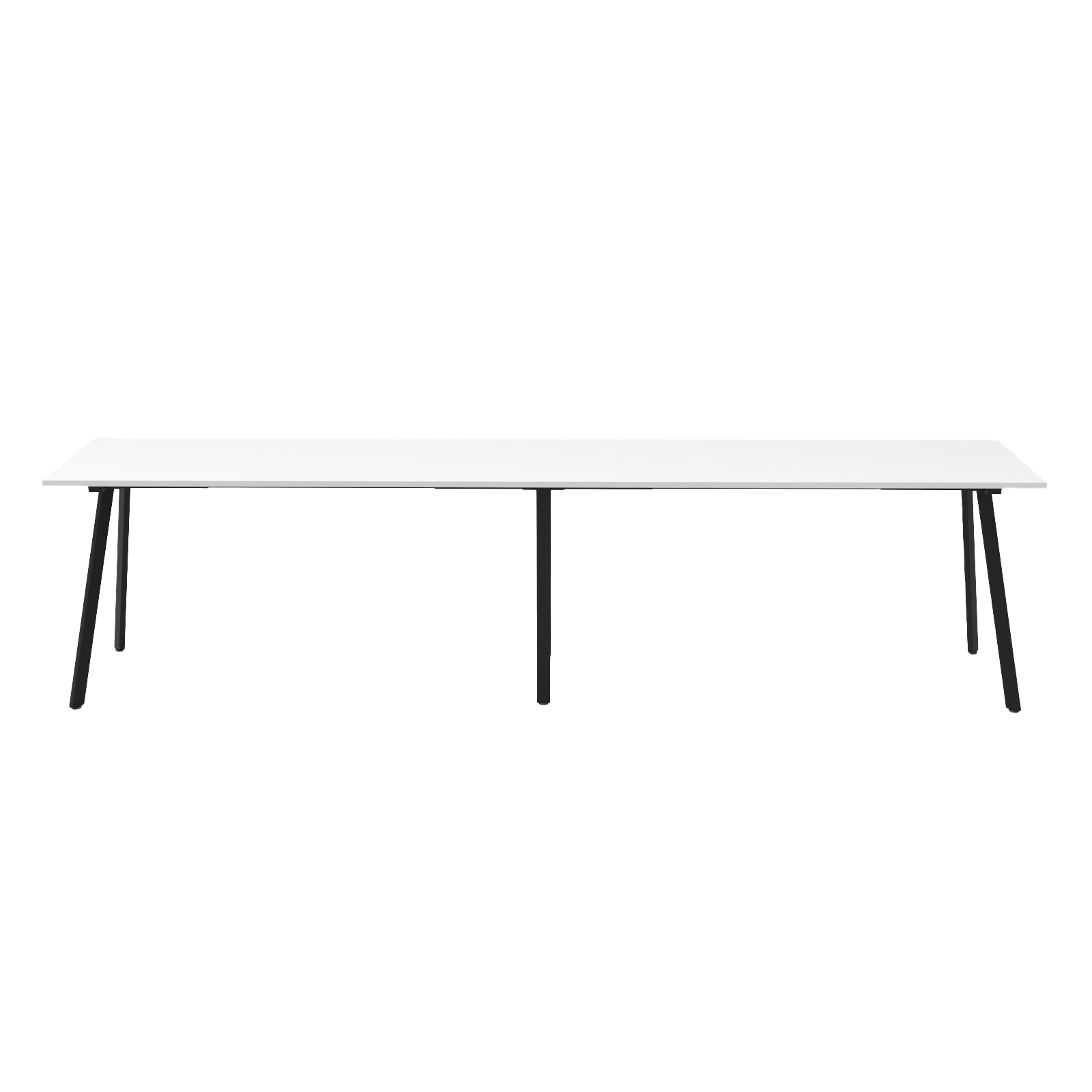 Eternity High Bar Table | Natural White Top & Black Satin Base | 4200mm W x 750mm D x 1050mm H