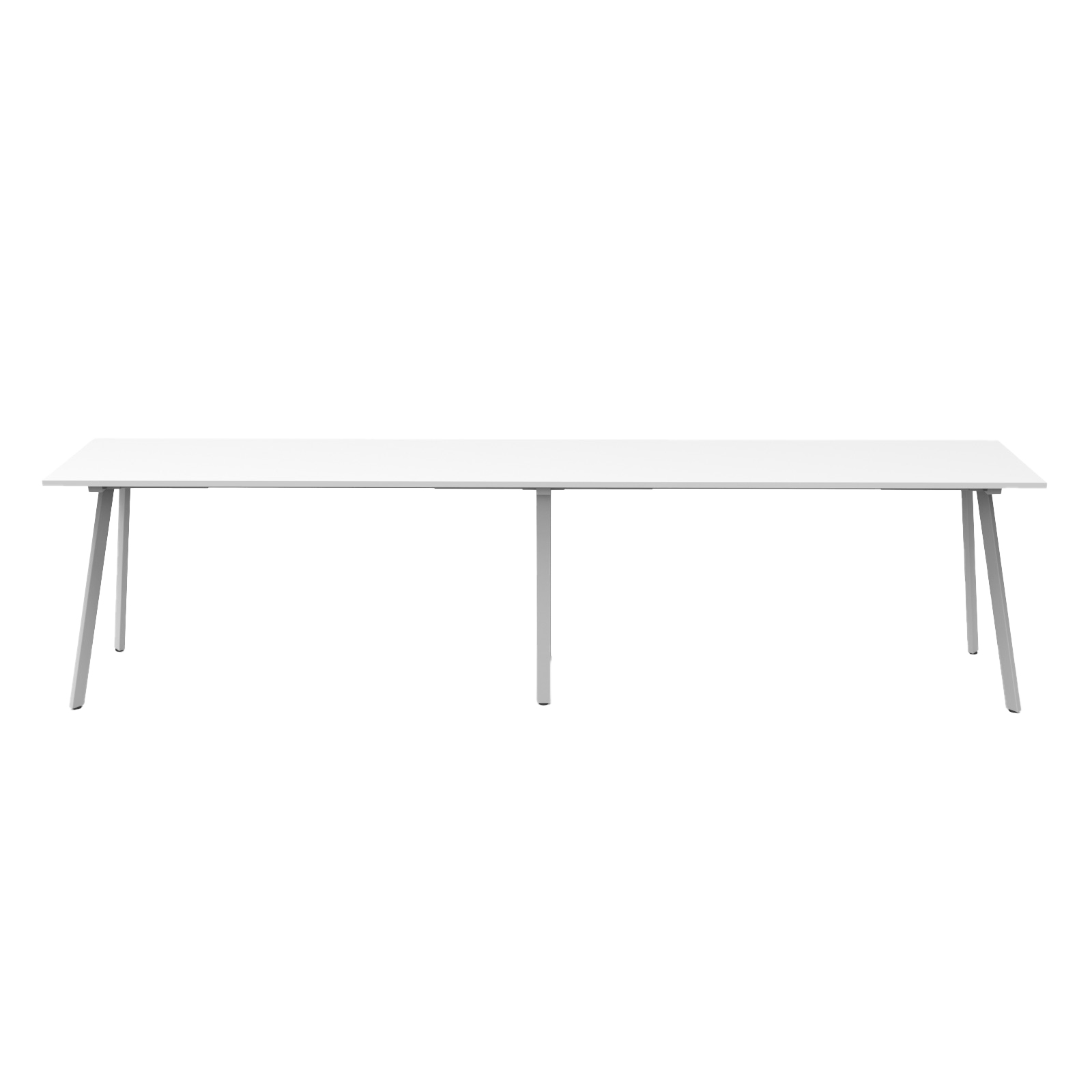 Eternity High Bar Table | Natural White Top & White Satin Base | 4200mm W x 750mm D x 1050mm H