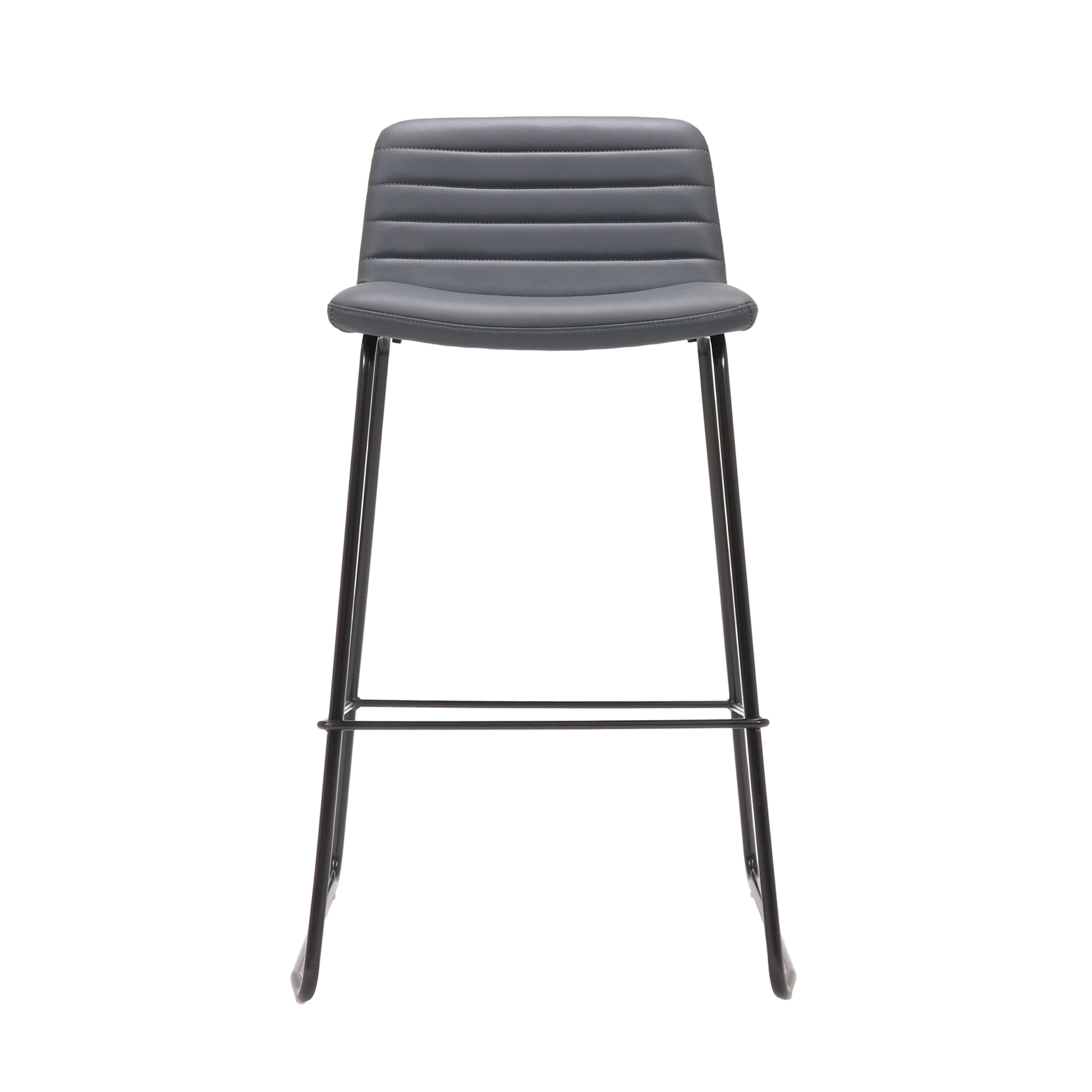 Rapidline Pixel Counter Stool 630H – French Navy PU Seat, Black Powder Coat Base