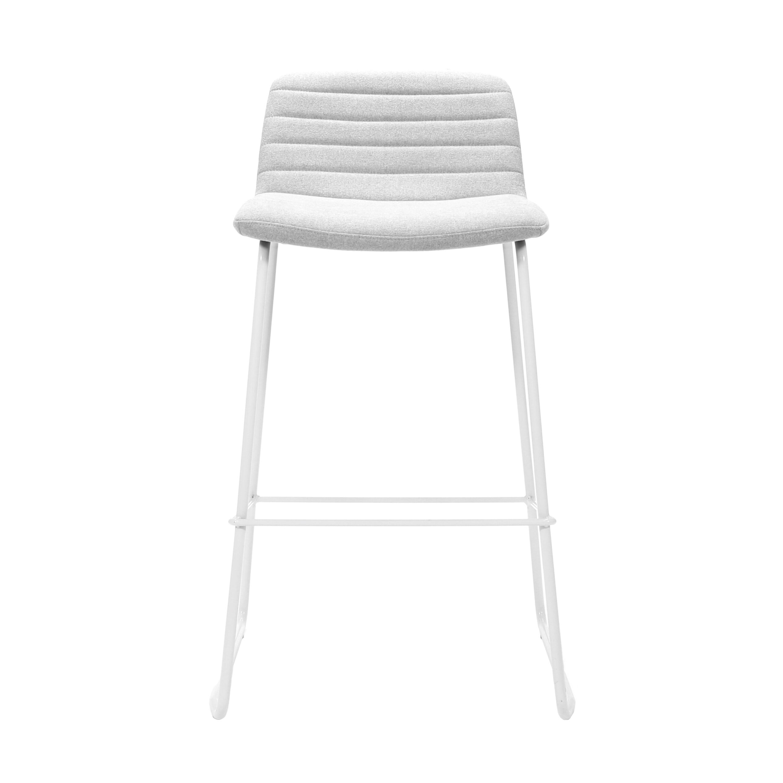Rapidline Pixel Counter Stool 630H – Light Grey Fabric, White Polychrome Base