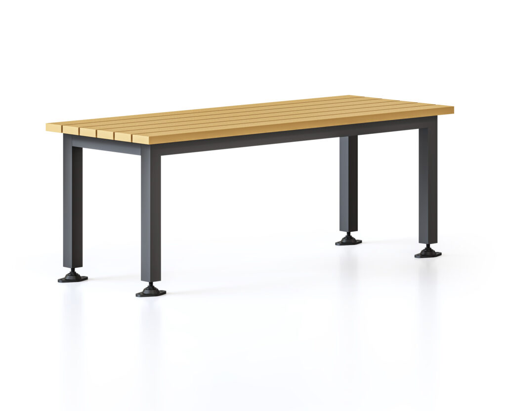 Rapidline Bench Seat – Mod Wood Slats | Teak/Black Finish