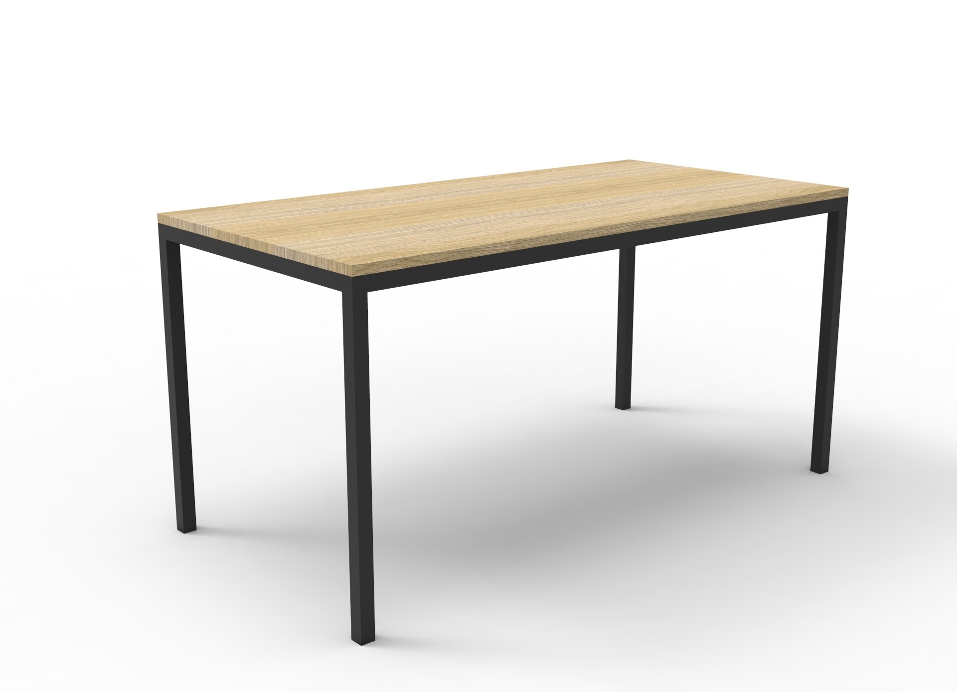 Rapidline Drafting Height Steel Frame Table – 1800×900mm, Natural Oak Top & Black Powder-Coated Frame