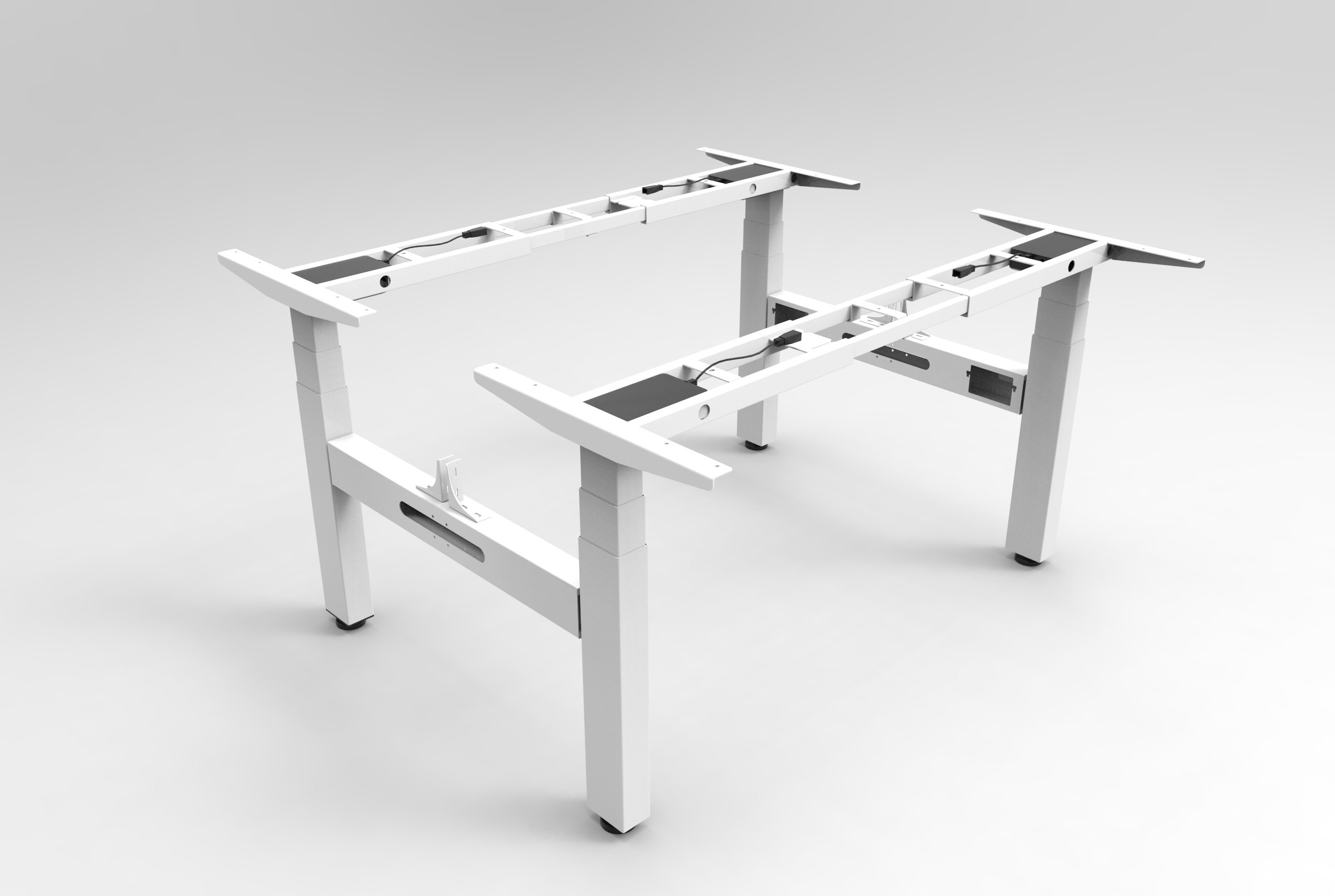 Boost+ Back-to-Back Height Adjustable Workstation Frame – White (Frame Only)