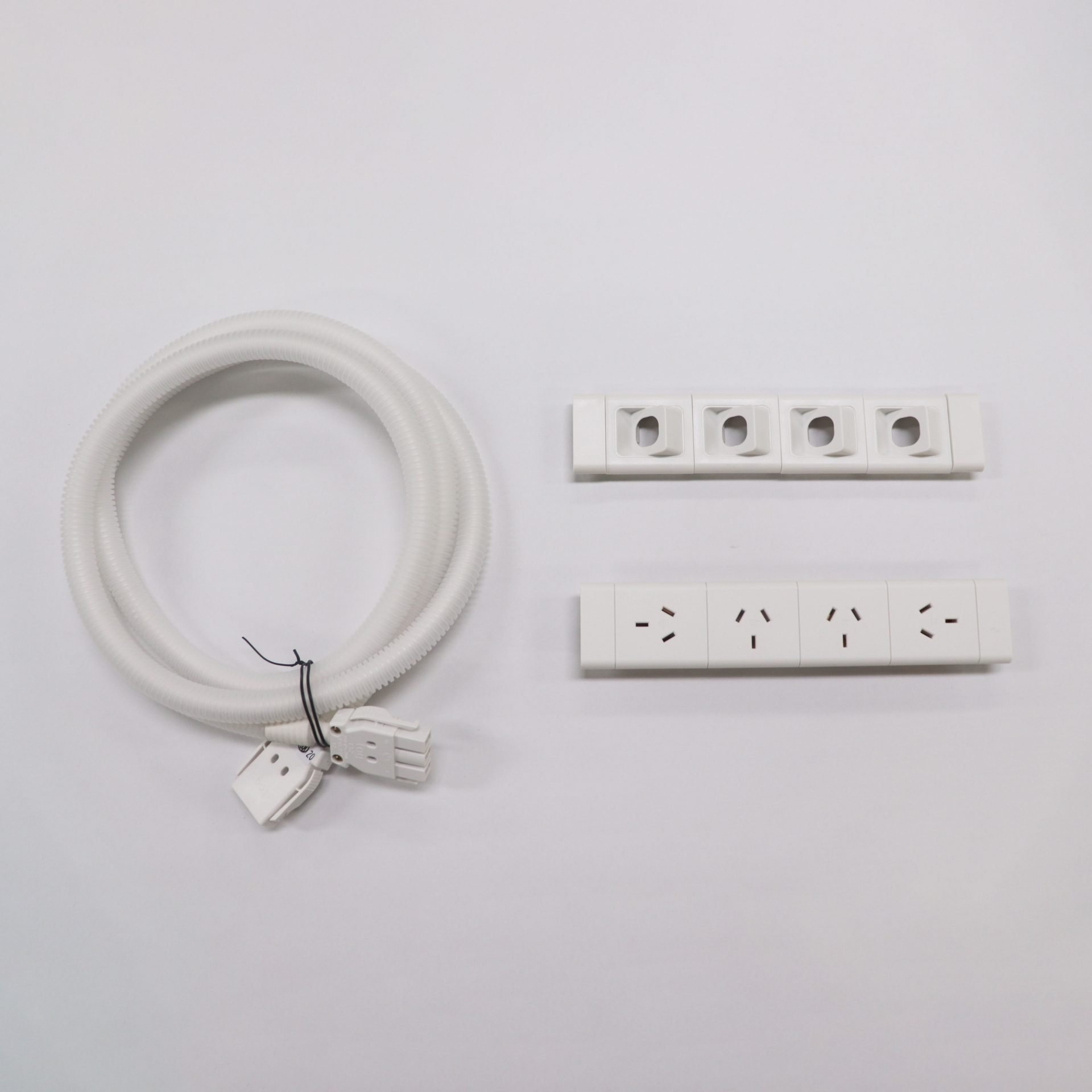 Rapidline Boost+ Power & Data Unit – 4× GPO, 4× Data Ports, White, Suits 1800mm Workstations
