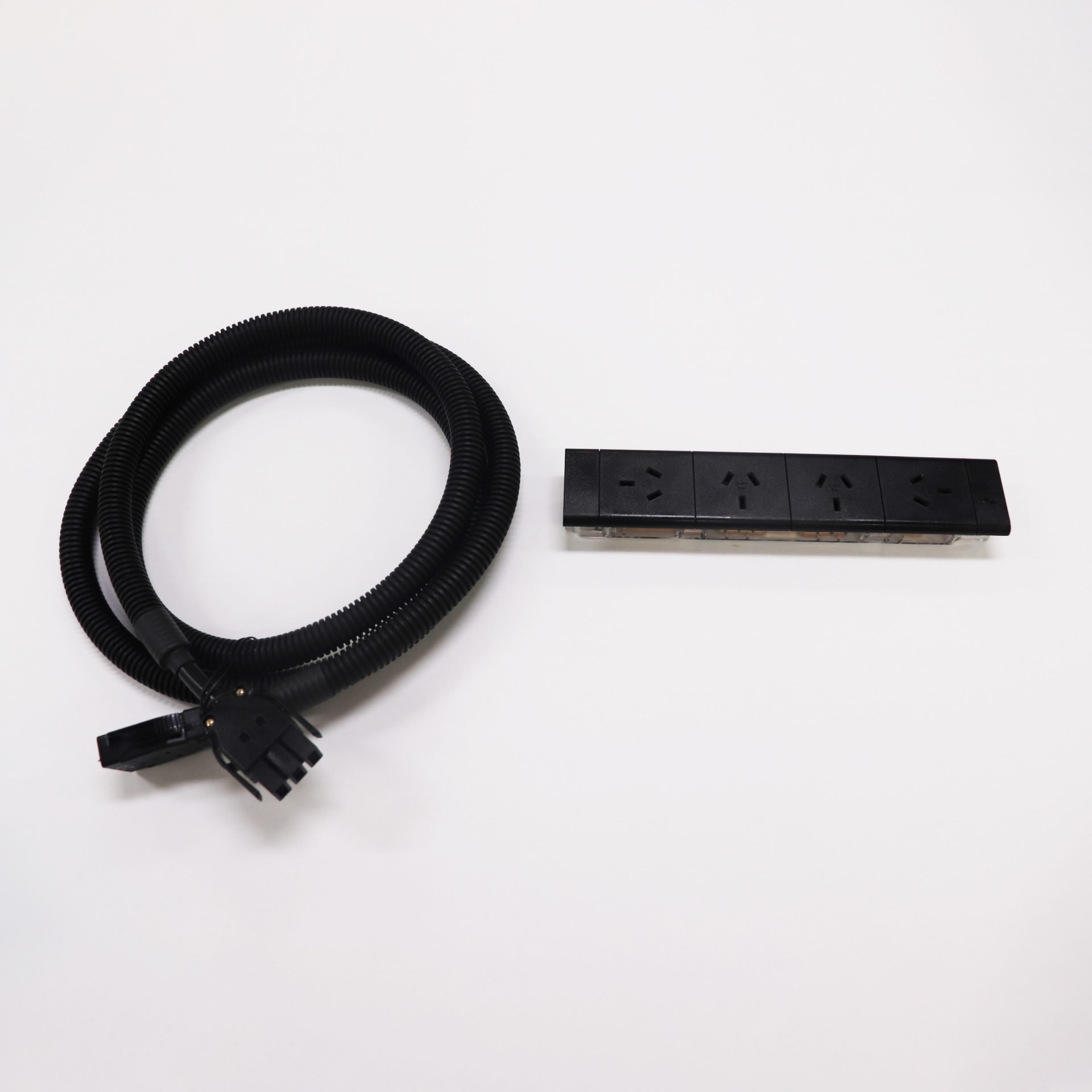 Rapidline Boost+ Power & Data | 4× GPO | Black | Suits 1800mm Workstations
