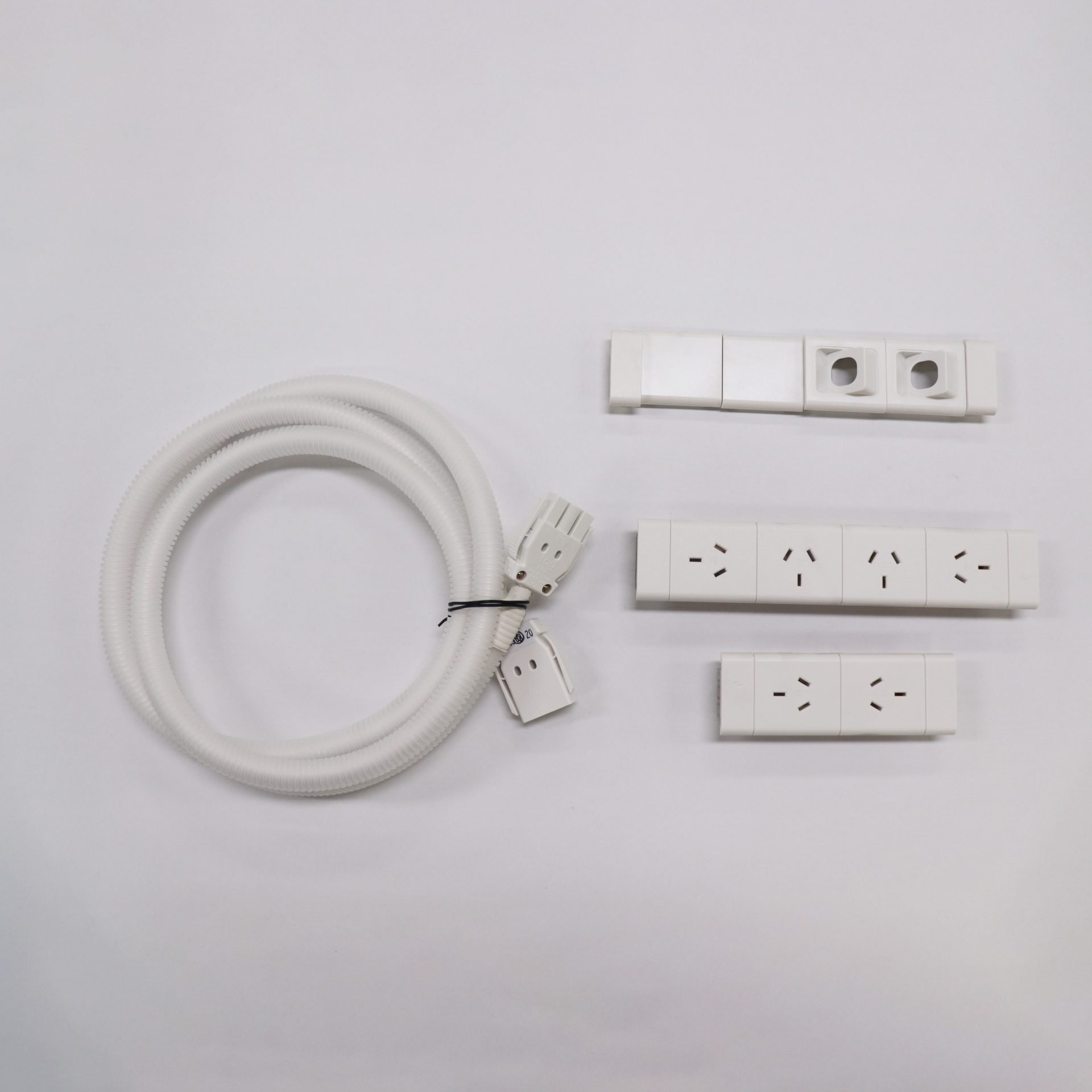 Rapidline Boost+ Power & Data Unit – 6× GPO, 2× Data | White | Fits 1500mm Workstations
