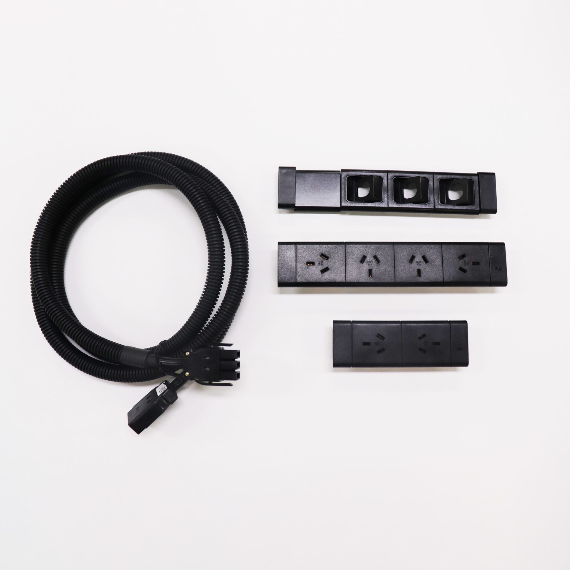 Rapidline Boost+ Power & Data | 6 GPO + 3 Data Ports | Black | Fits 1800mm Workstations