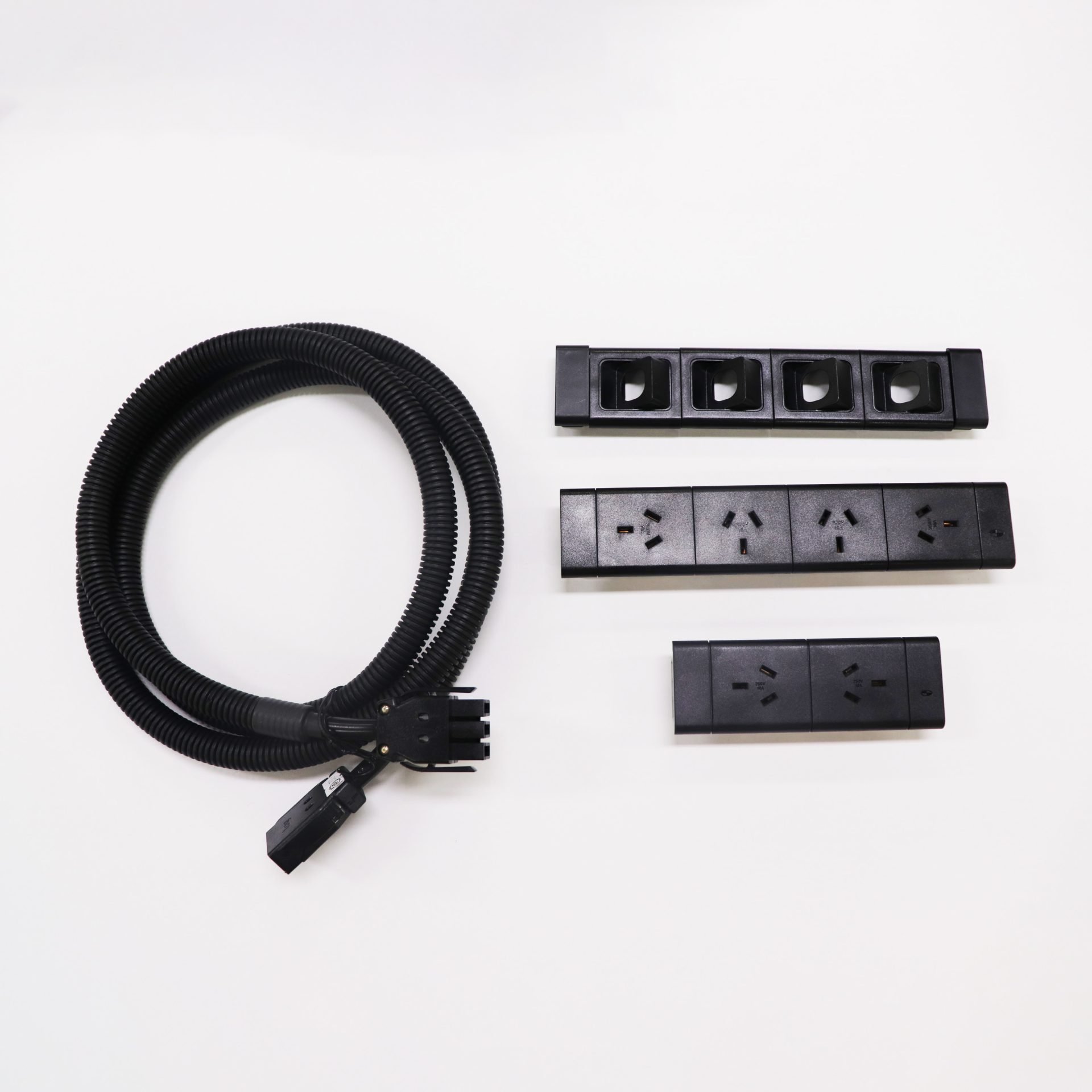 Rapidline Boost+ Power & Data | 6 GPO + 4 Data Ports | Black | Fits 1800mm Workstations