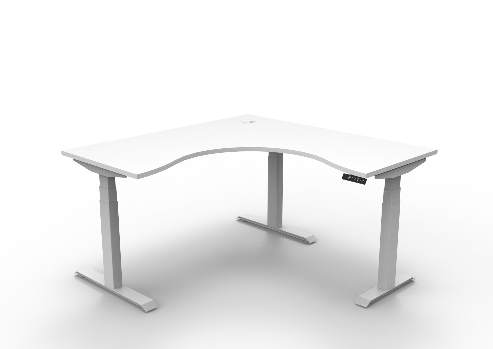 RAPIDLINE Boost+ Corner Workstation | 1500 x 1500 x 750mm | Natural White Top & White Satin Frame