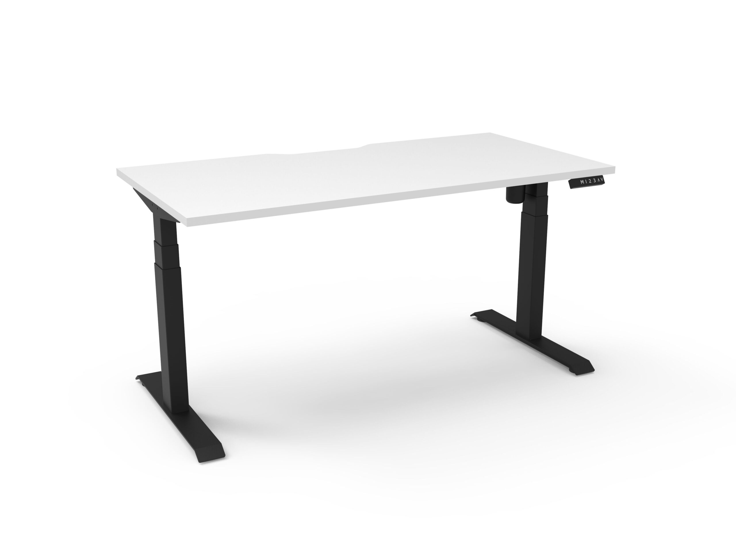 RAPIDLINE Boost Light Sit-Stand Desk – 1500mm Natural White Top & Black Satin Frame