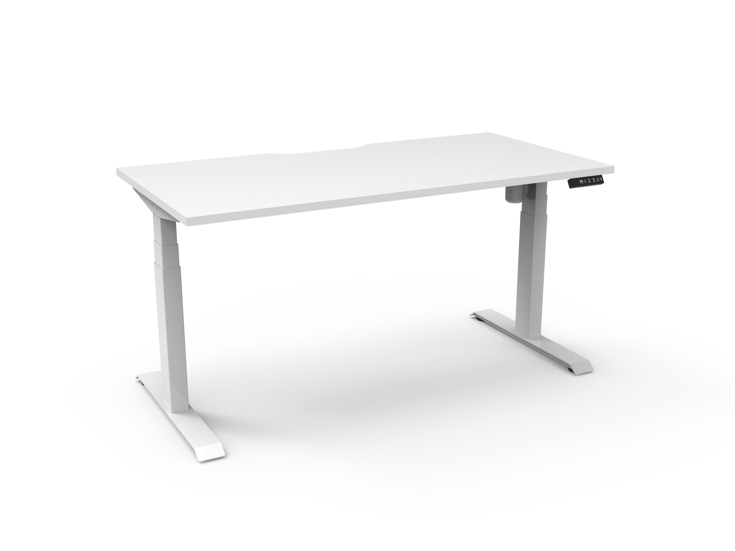 RAPIDLINE Boost Light Sit-Stand Desk – 1500mm Natural White Top & White Satin Frame