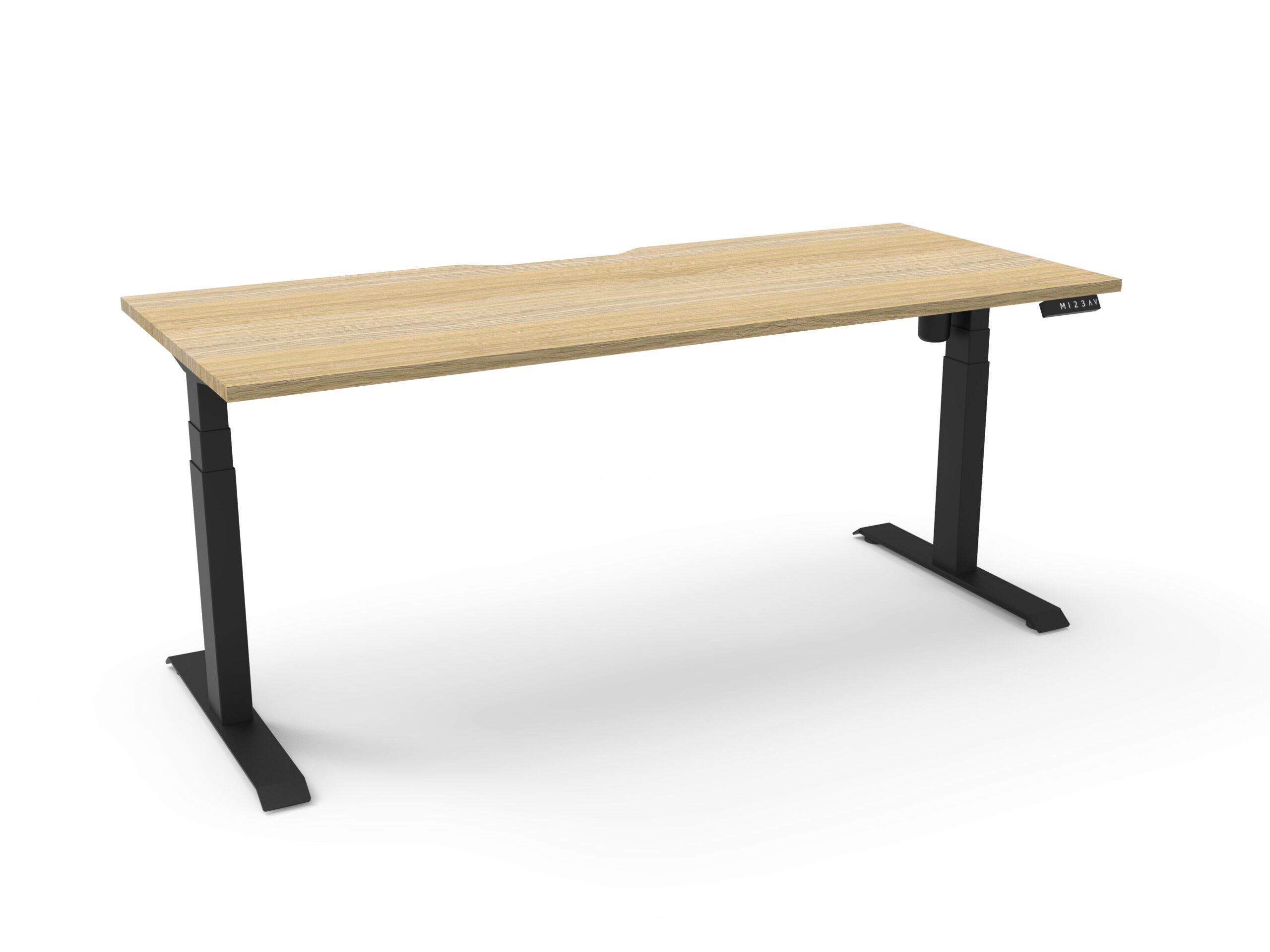 RAPIDLINE Boost Light Sit-Stand Desk – 1800mm Natural Oak Top & Black Satin Frame