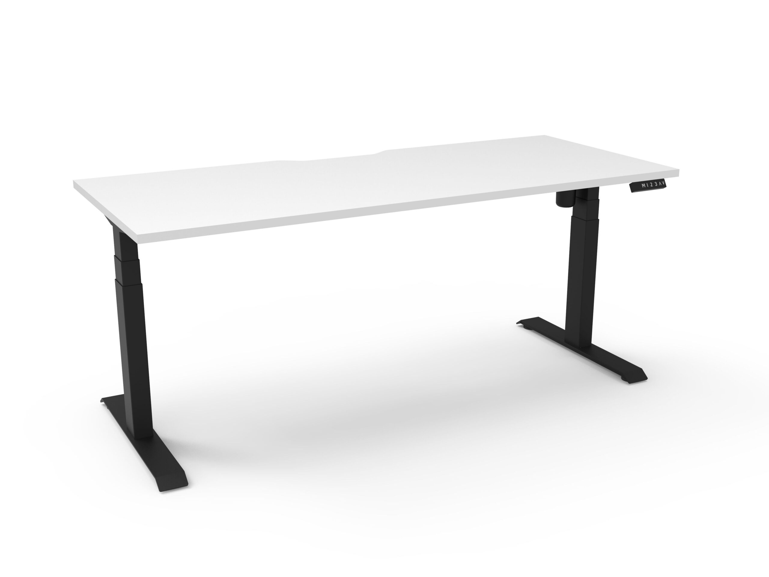 Rapidline Boost Light Sit-Stand Desk – 1800×750mm, Natural White Top, Black Satin Frame