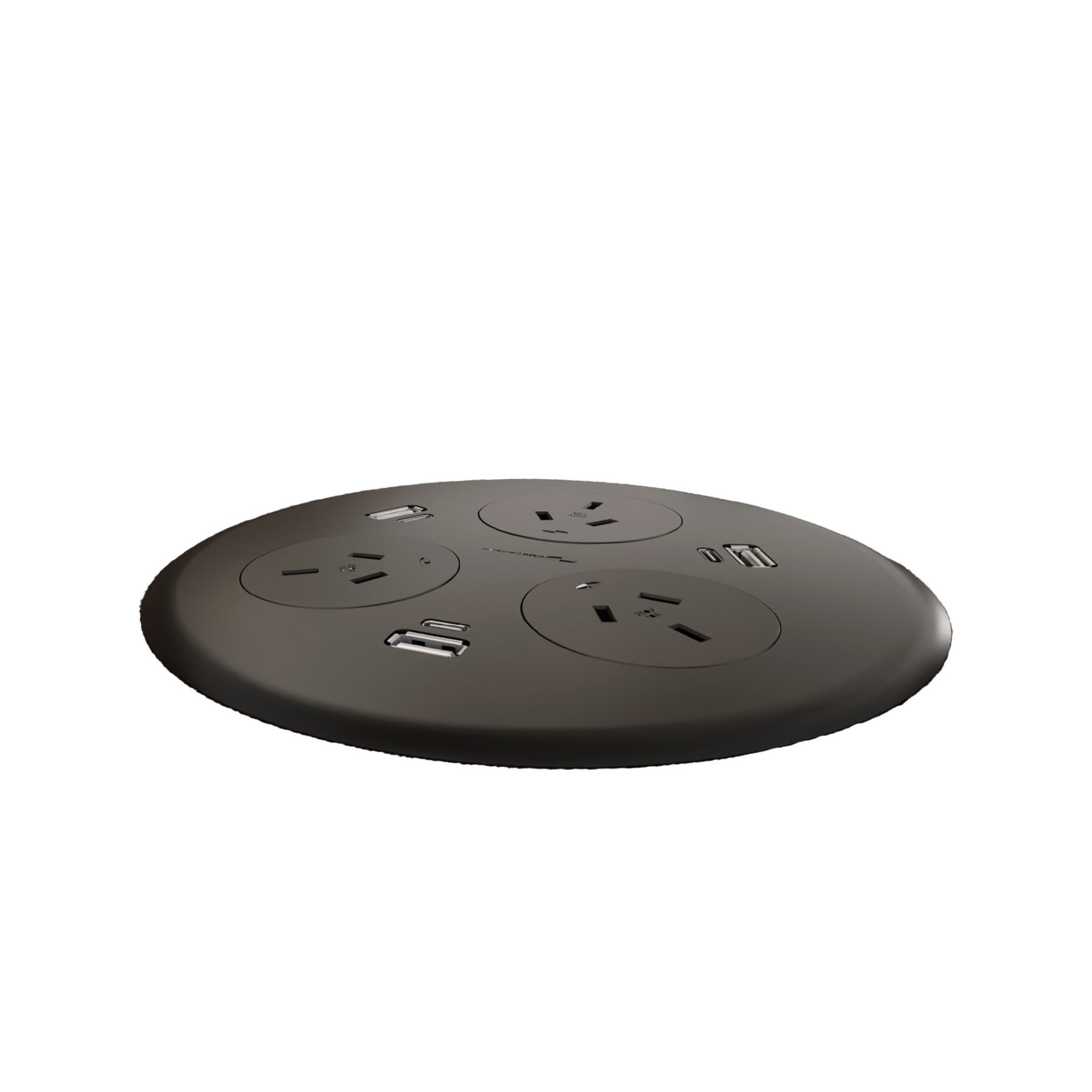 RAPIDLINE Blinky Charging Station – Black, 3 GPO + 3 USB-C/A Fast Charge, 500mm Tag Lead