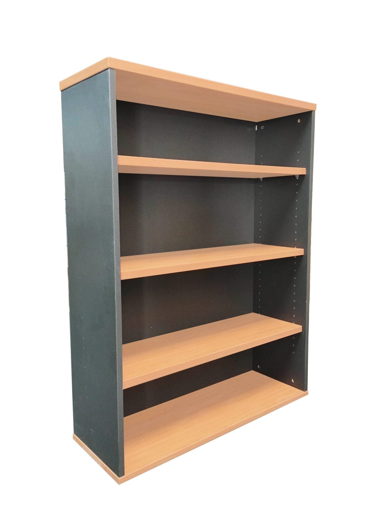 Rapid Worker Bookcase 1200mm H × 900mm W × 315mm D – Beech & Ironstone