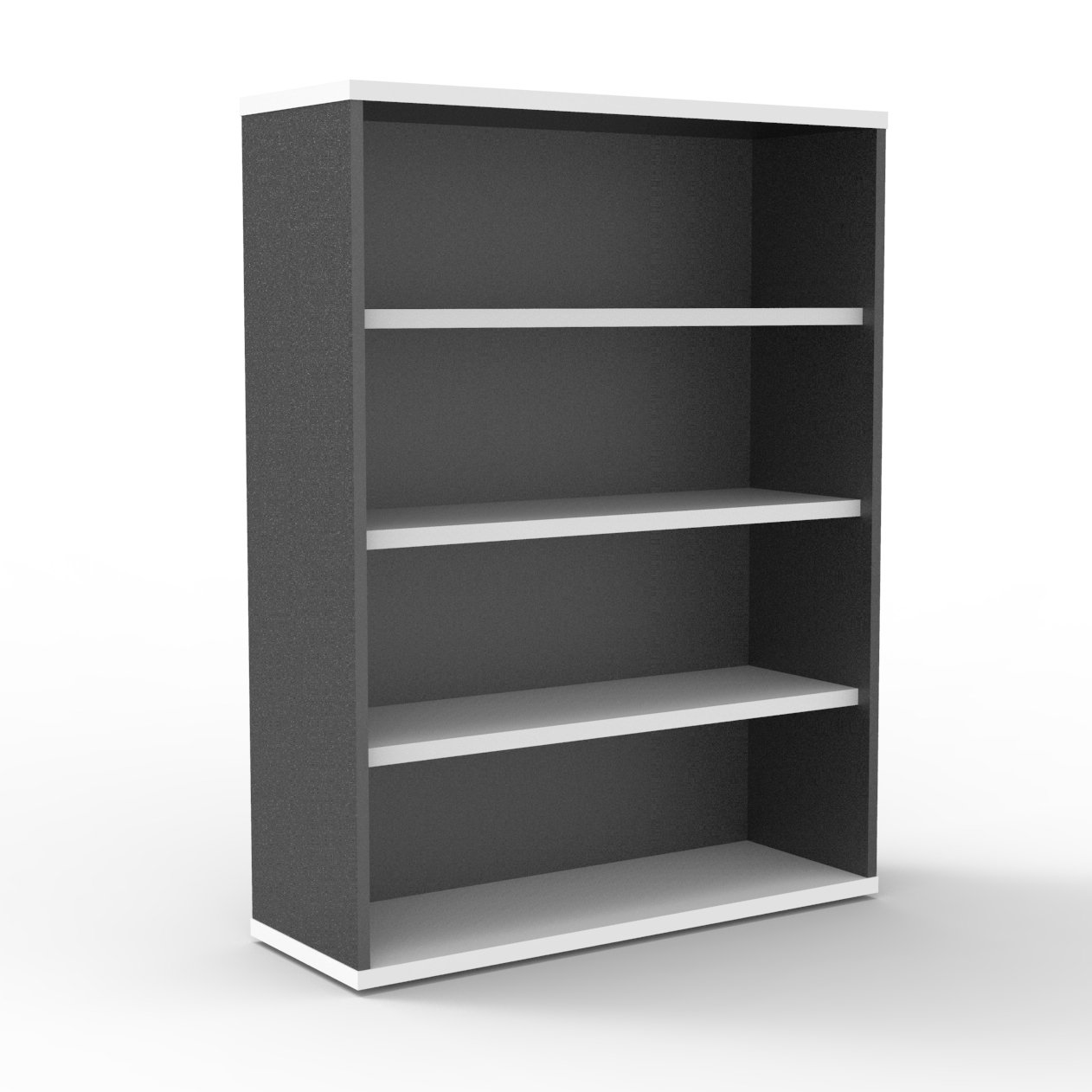 Rapidline Worker Bookcase – 1200mm H × 900mm W × 315mm D, Natural White & Ironstone