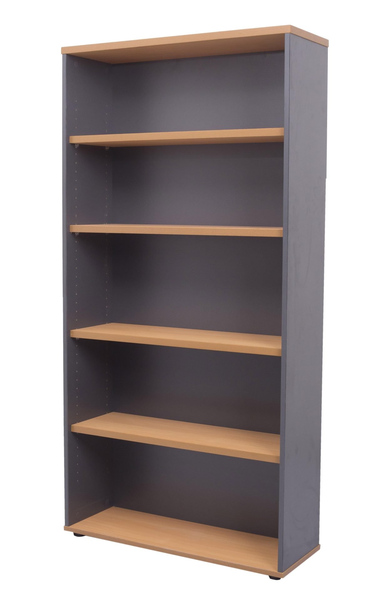 Rapidline Worker Bookcase – 1800mm H × 900mm W × 315mm D, Beech & Ironstone