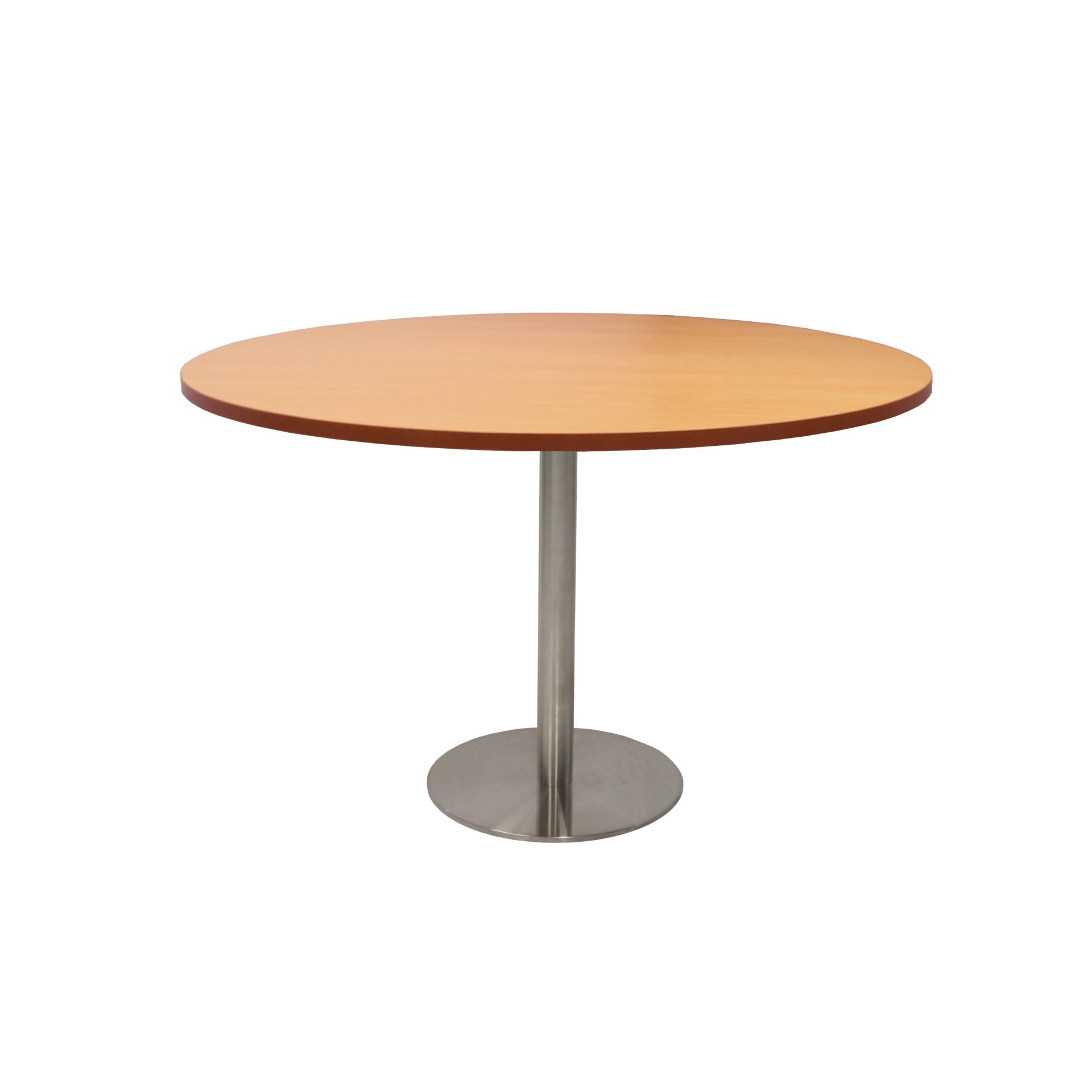 Rapidline Estilo Round Table – 1200mm Beech Top, Stainless Steel Base