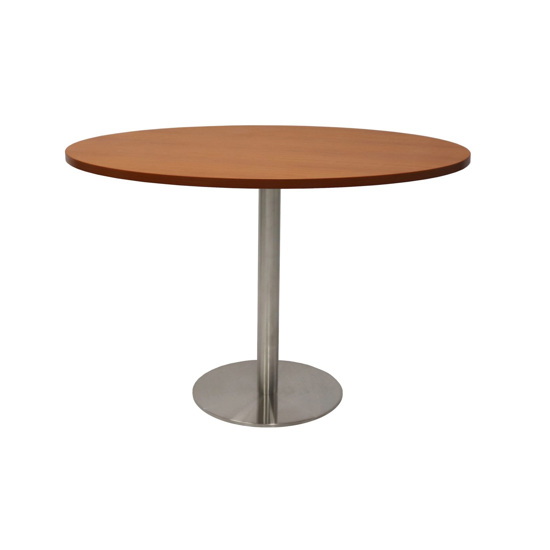 Rapidline Estilo Round Table – 1200mm Cherry Top, Stainless Steel Base | 5-Year Warranty