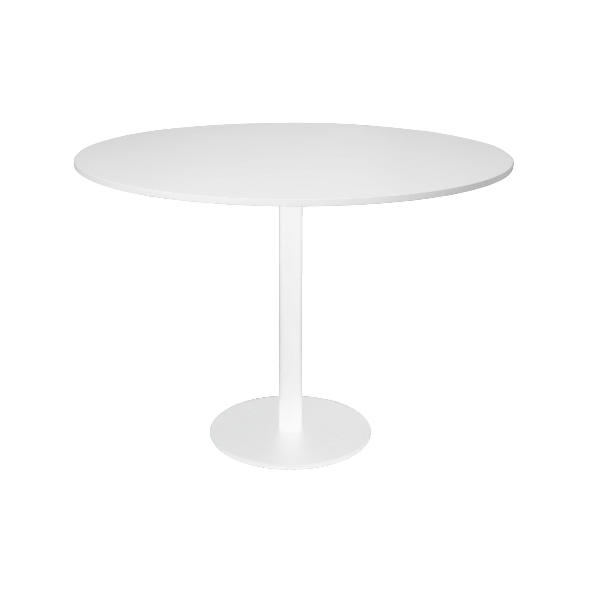 Rapidline Estilo Round Table – 1200mm Natural White Top, White Powder-Coated Base | 5-Year Warranty
