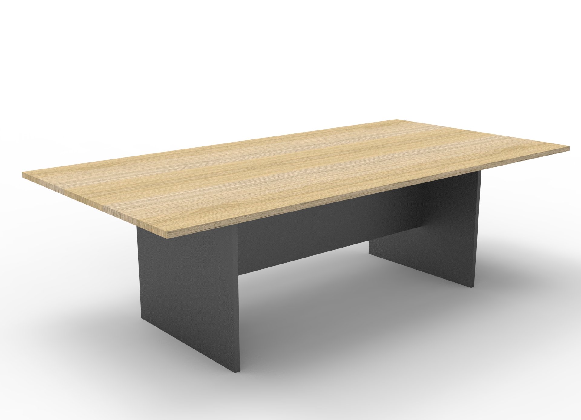 RAPIDLINE Rapid Worker Boardroom Table – 2400mm Natural Oak Top, Ironstone Base