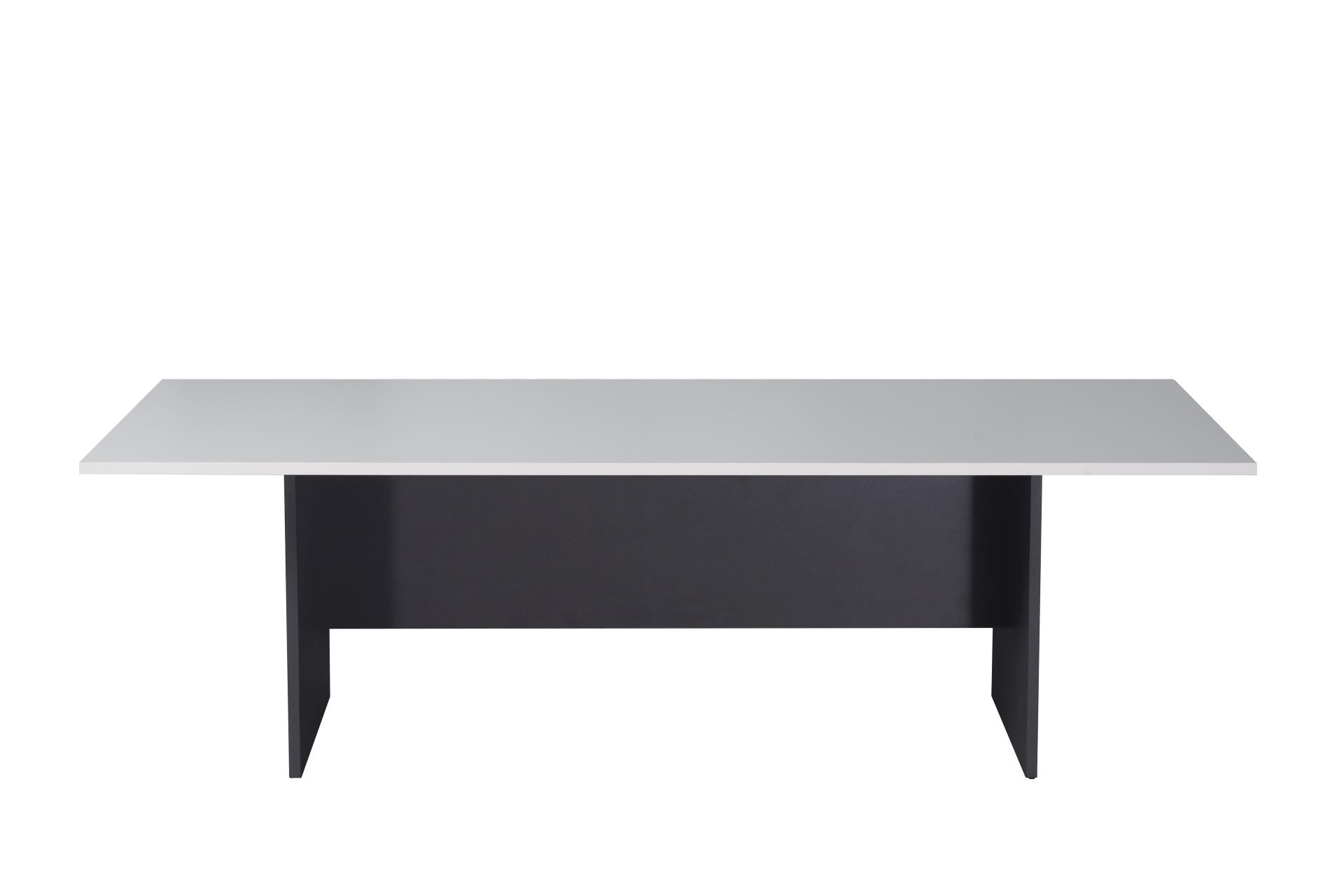 RAPIDLINE Rapid Worker Boardroom Table – 2400mm Natural White Top, Ironstone Base