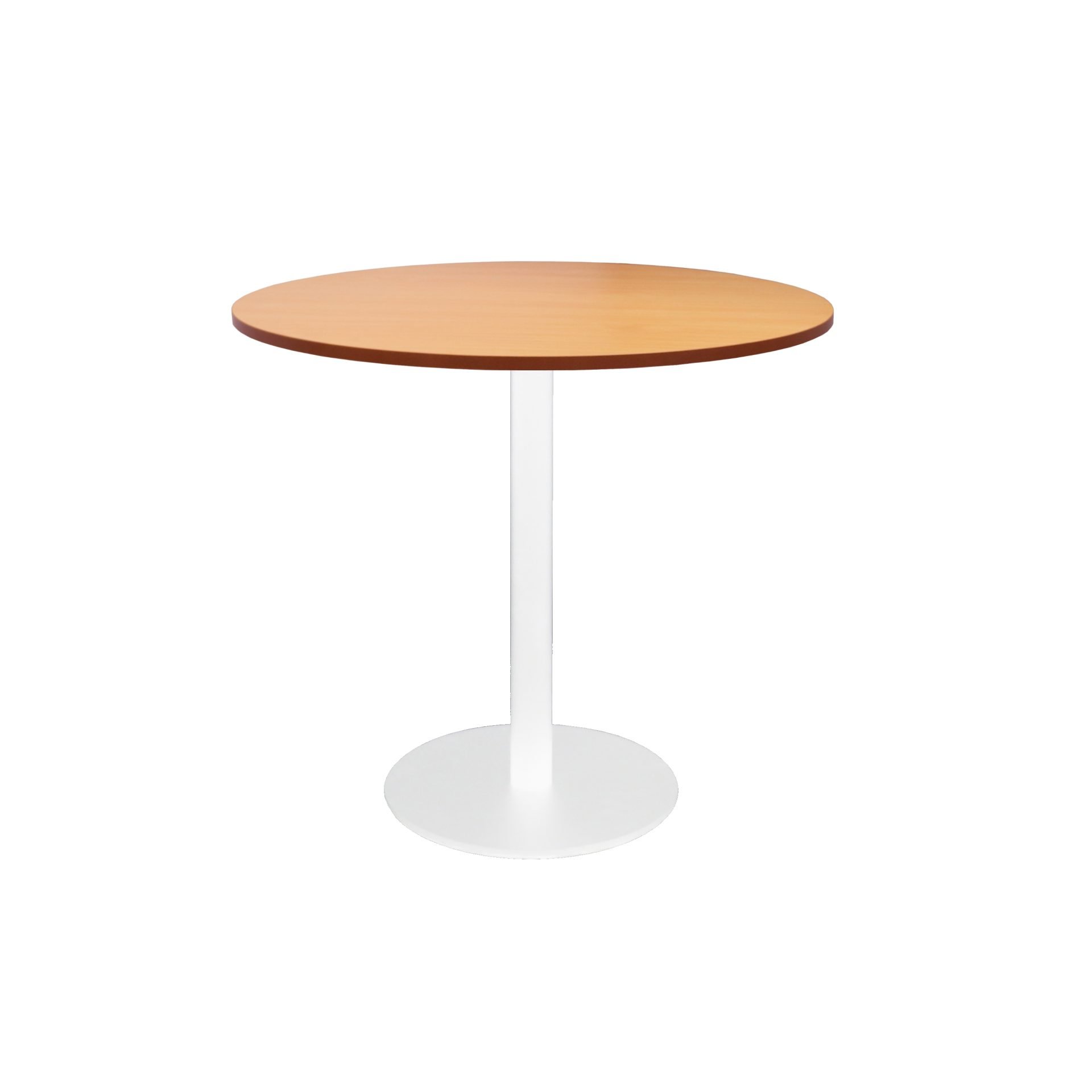Rapidline Estilo Round Table – 900mm Beech Top, White P/C Base