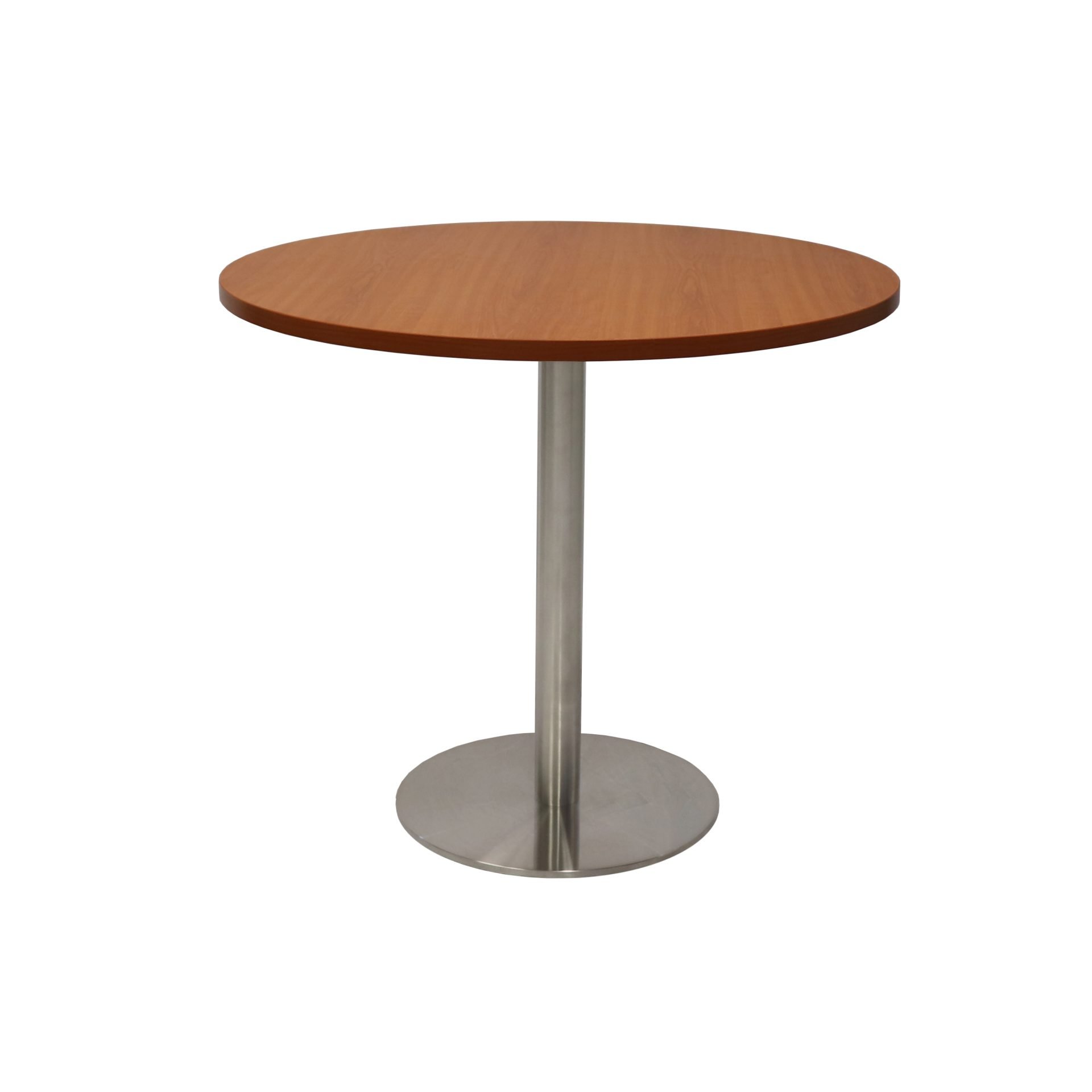 Rapidline Estilo Round Table – Cherry Top, Stainless Steel Base, 900mm Diameter