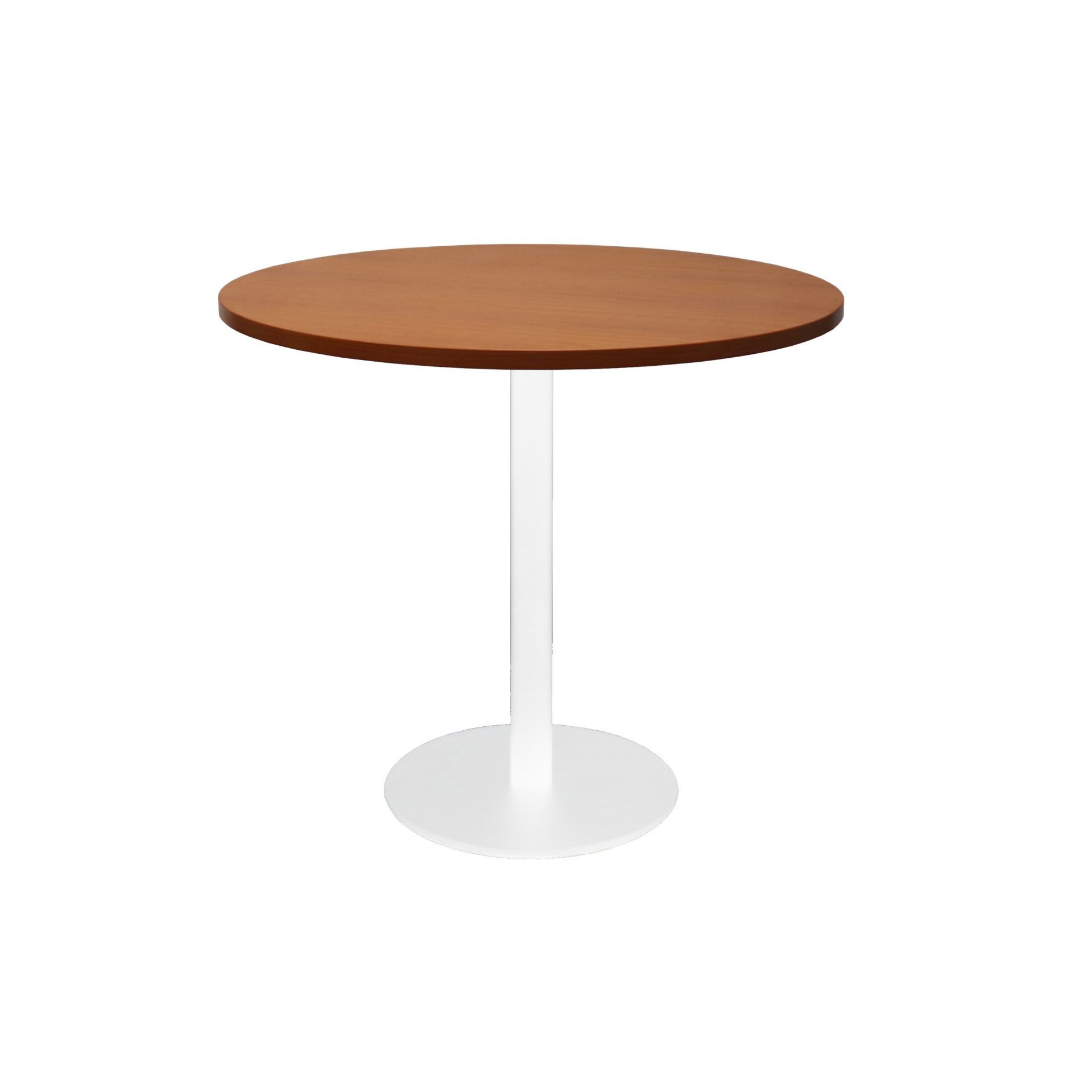 Rapidline Estilo Round Table – Cherry Top, White Powder-Coated Base, 900mm Diameter