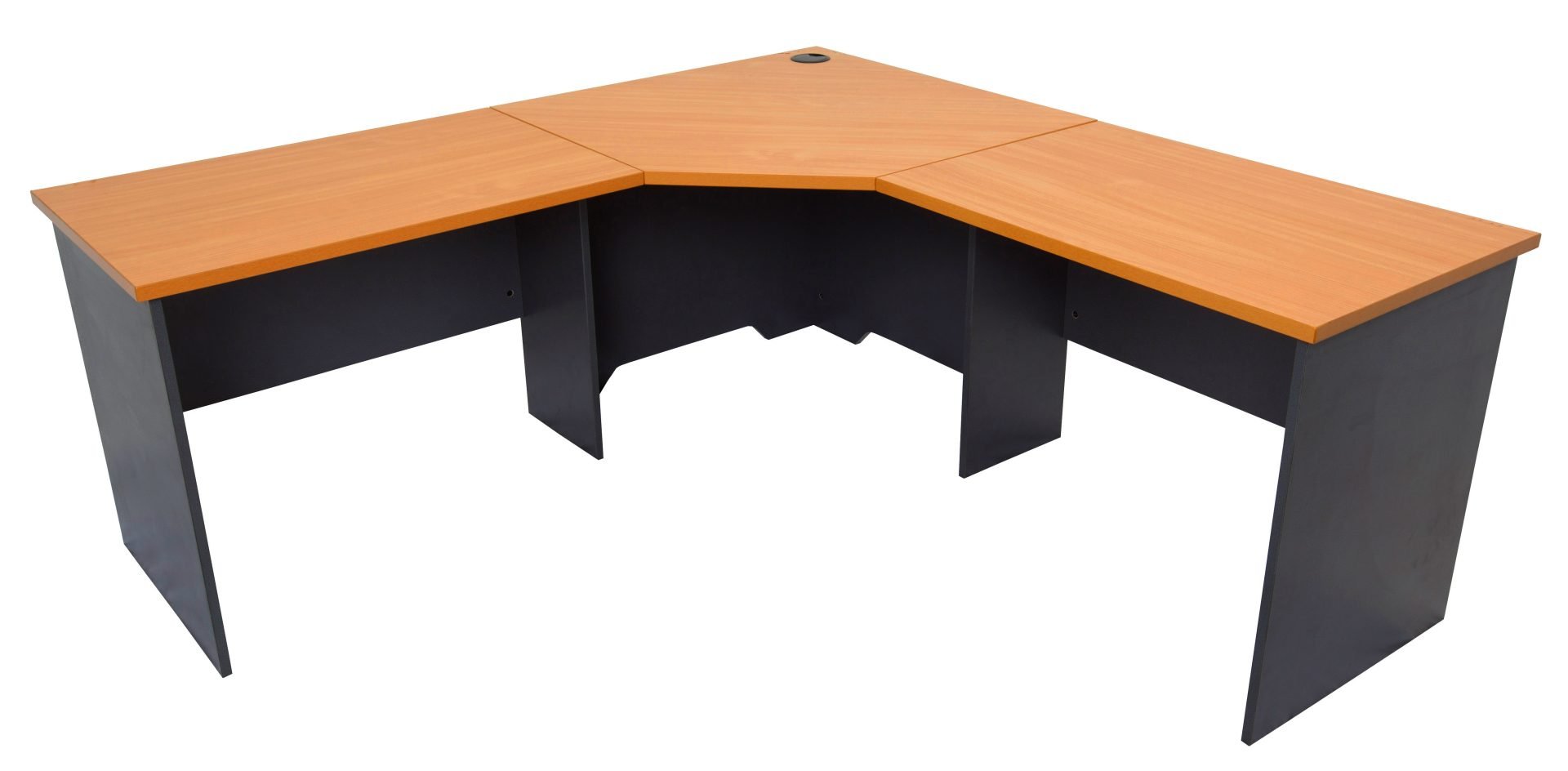 Rapid Worker Corner Workstation – 1800 × 1800mm Cherry & Ironstone | Rapidline