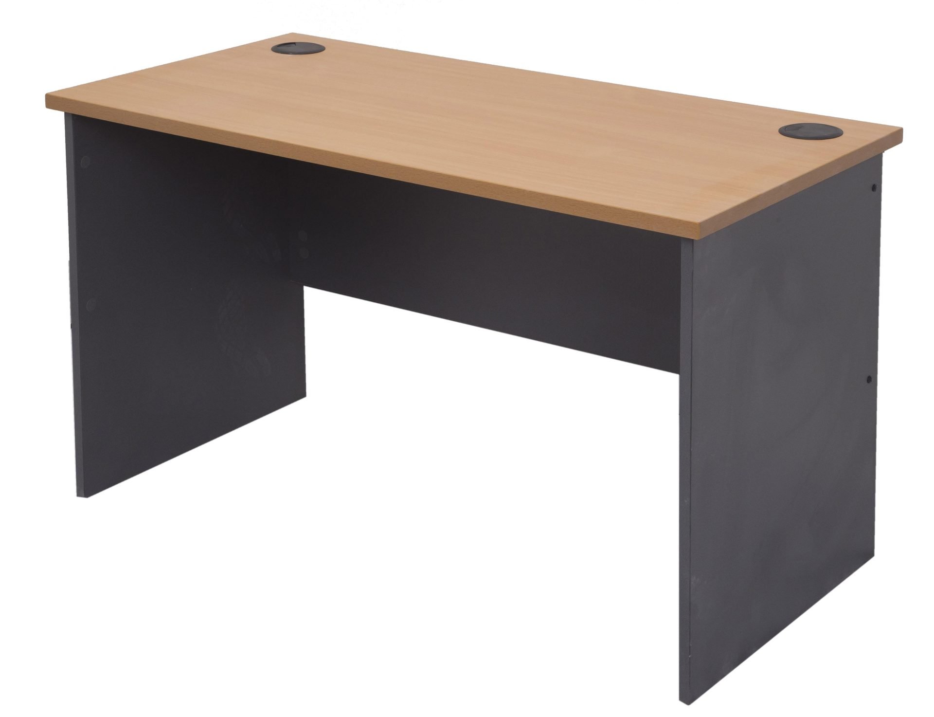 Rapidline Rapid Worker Slab End Desk – Beech Top, Ironstone Base, 1200×600mm