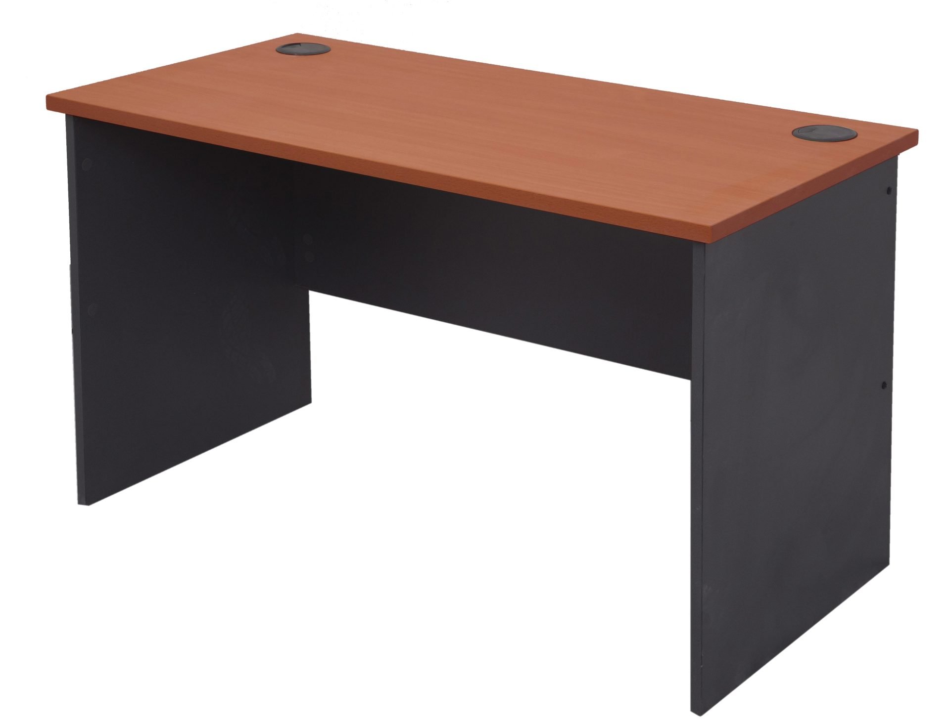 Rapidline Rapid Worker Slab End Desk – Cherry Top, Ironstone Base, 1200×600mm