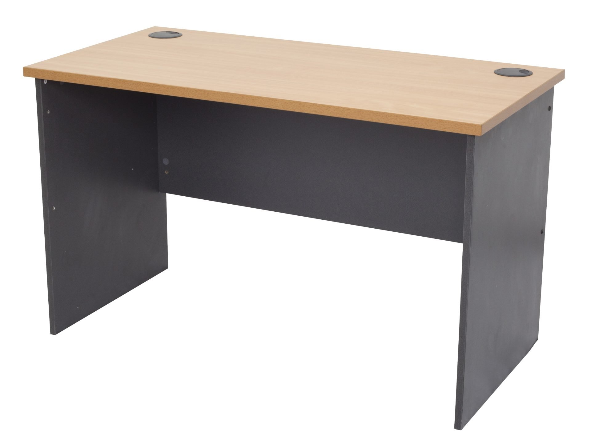 Rapidline Rapid Worker Slab End Desk – 1500 x 750 x 730mm, Beech Top & Ironstone Base