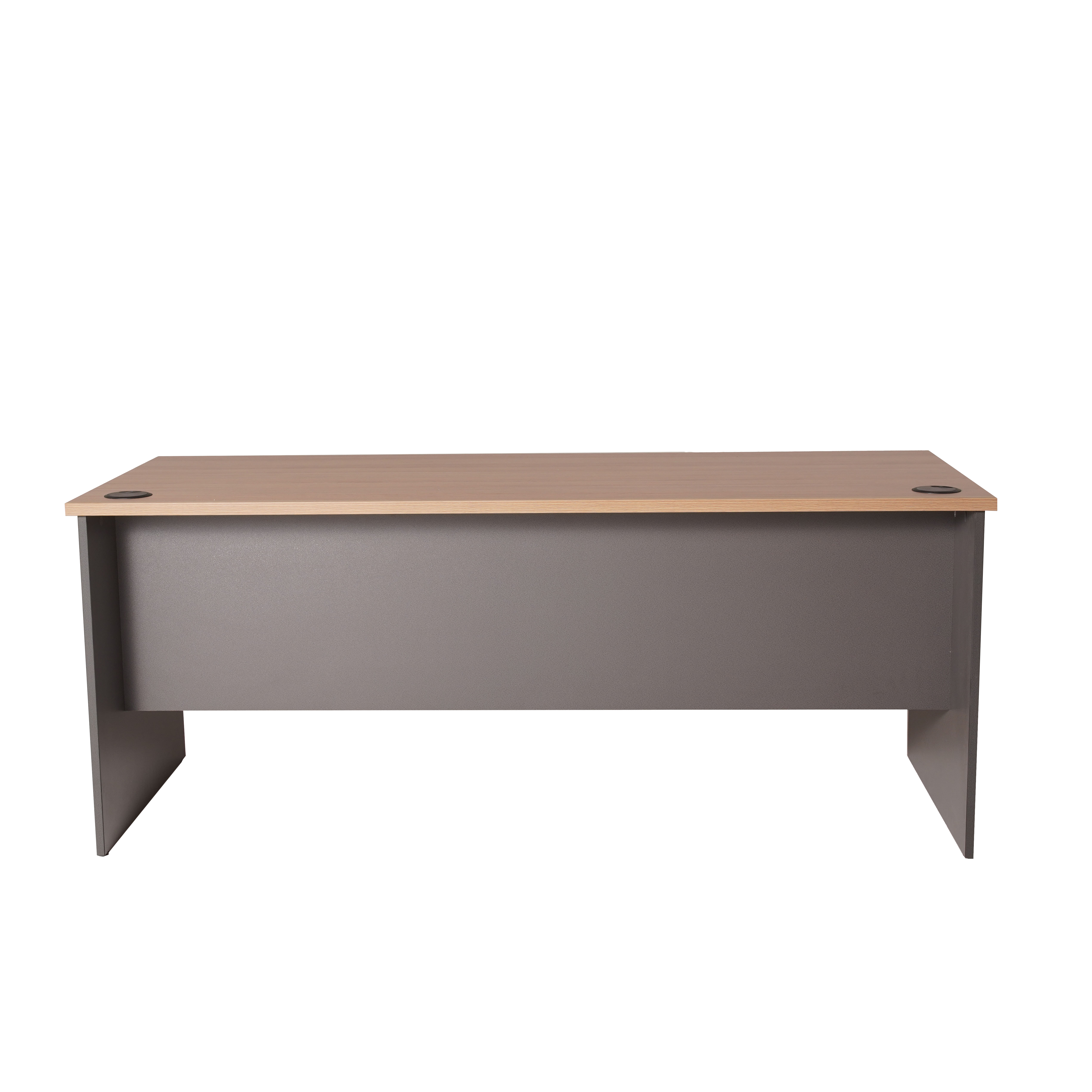 Rapidline Rapid Worker Slab End Desk – Natural Oak Top & Ironstone Base | 1800W x 750D x 730H
