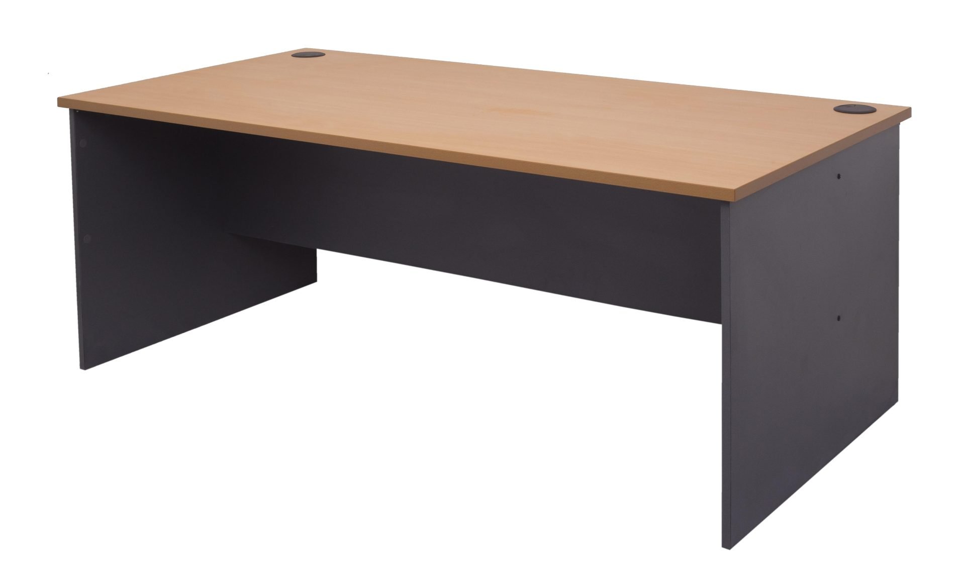 Rapidline Rapid Worker Slab End Desk – Beech Top & Ironstone Base | 1800W x 900D x 730H