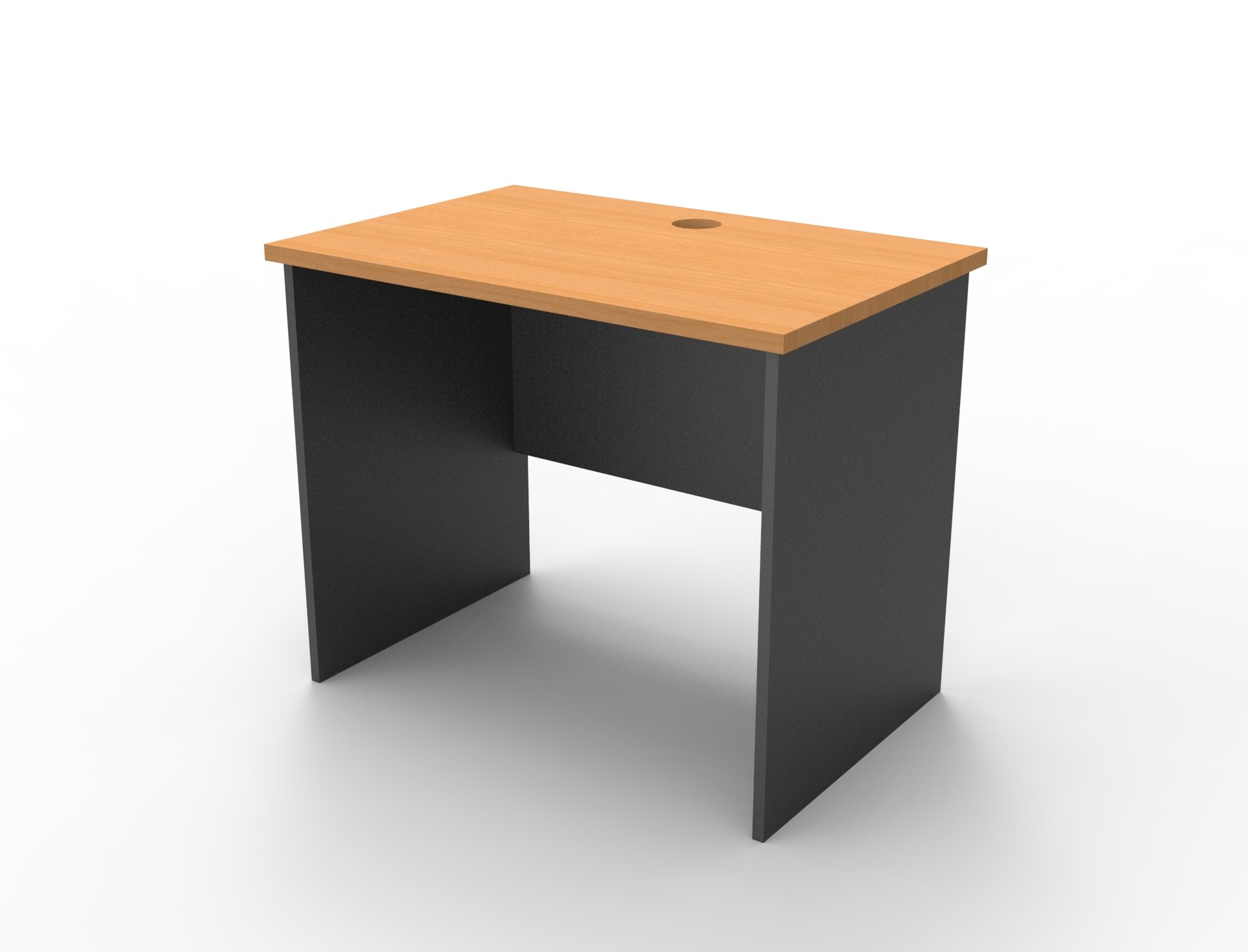 Rapidline Rapid Worker Slab End Desk – 900mm W x 600mm D x 730mm H | Beech Top & Ironstone Base