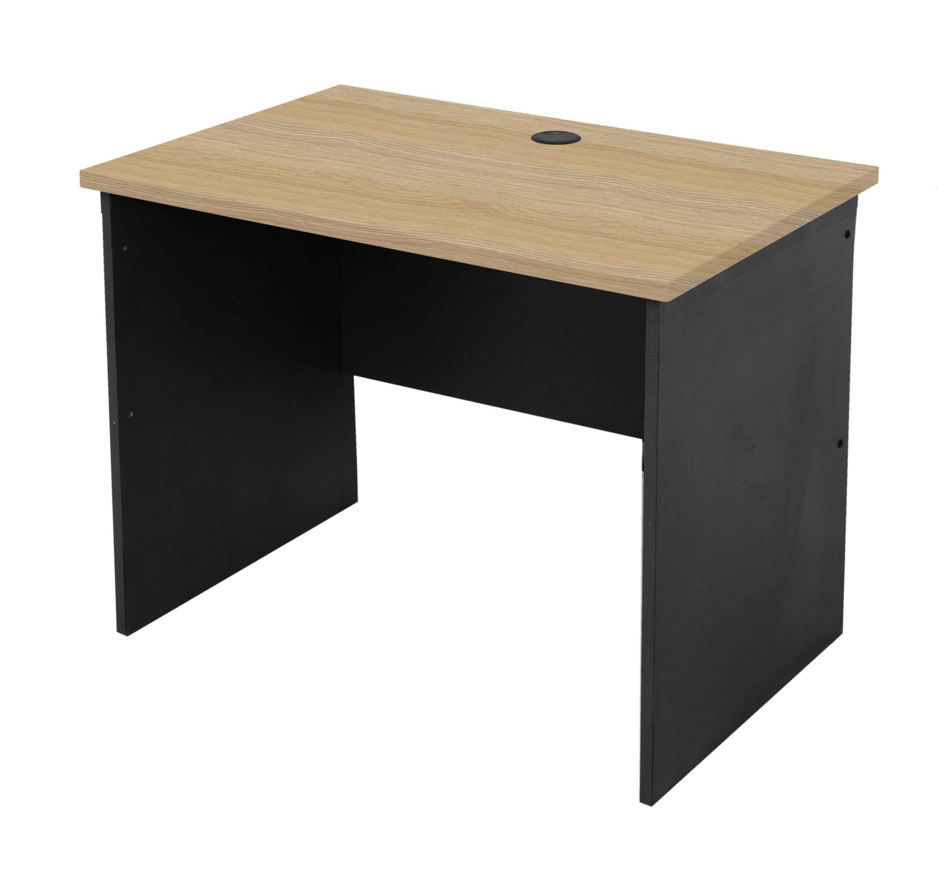 Rapidline Rapid Worker Slab End Desk – 900 x 600mm, Natural Oak Top & Ironstone Base