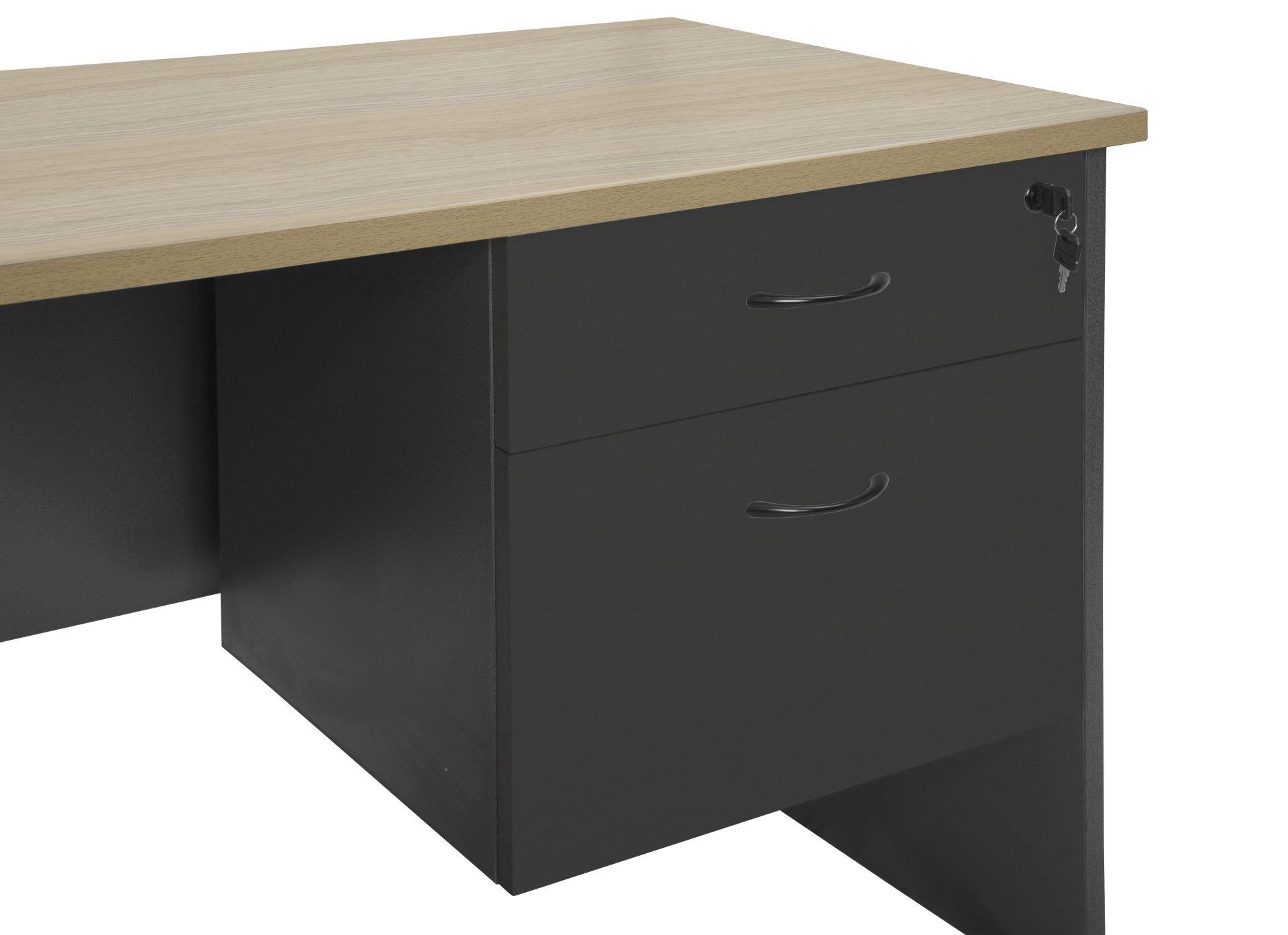 Rapid Worker Fixed Pedestal – 2 Drawer (Personal + Filing), Ironstone | Rapidline