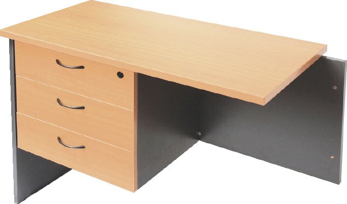 Rapid Worker Fixed Pedestal – 3 Personal Drawers, Beech & Ironstone | Rapidline