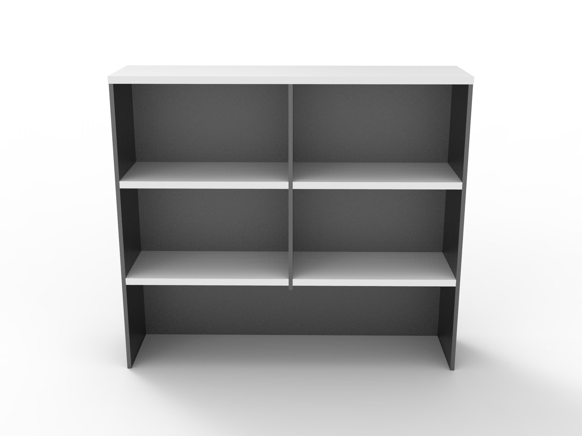 Rapidline Rapid Worker Hutch – 1200mm Wide | Natural White & Ironstone | Adjustable Shelves + Monitor Space