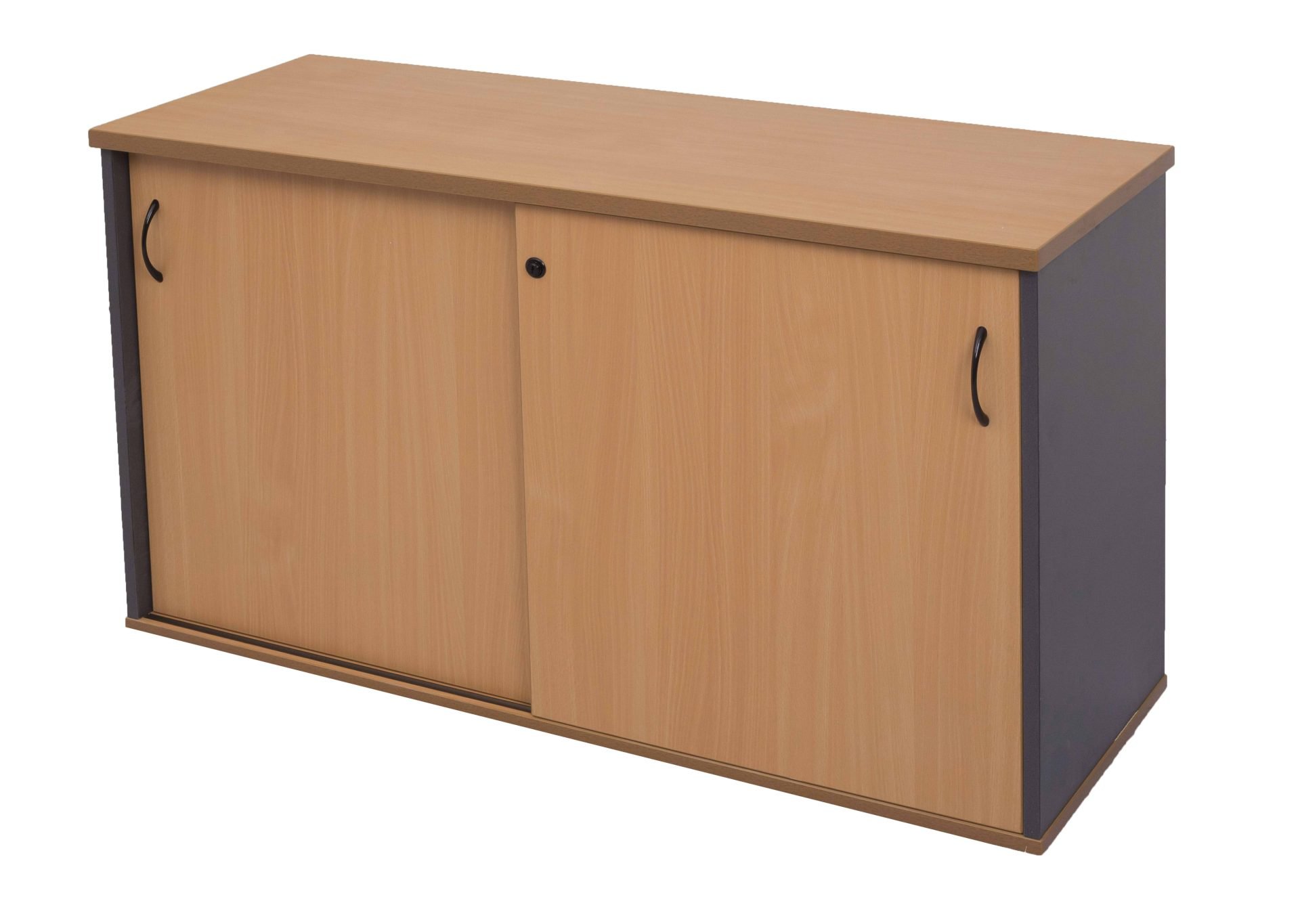 Rapid Worker Sliding Door Credenza – Beech & Ironstone | 1500 x 450 x 730mm