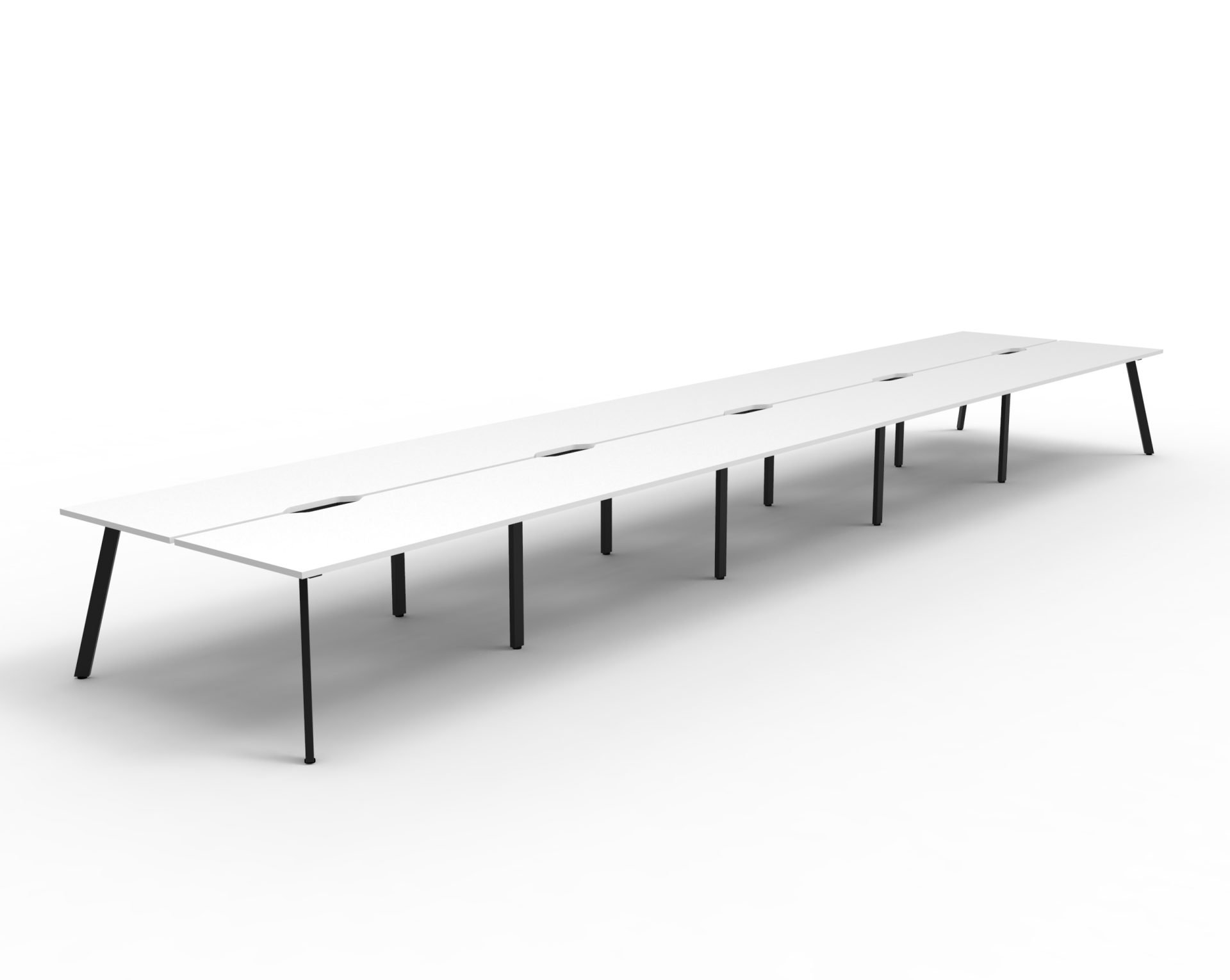 Rapidline Eternity Back-to-Back Workstation | 10-Person POD | 1200mm x 750mm | Natural White Top & Black Satin Base
