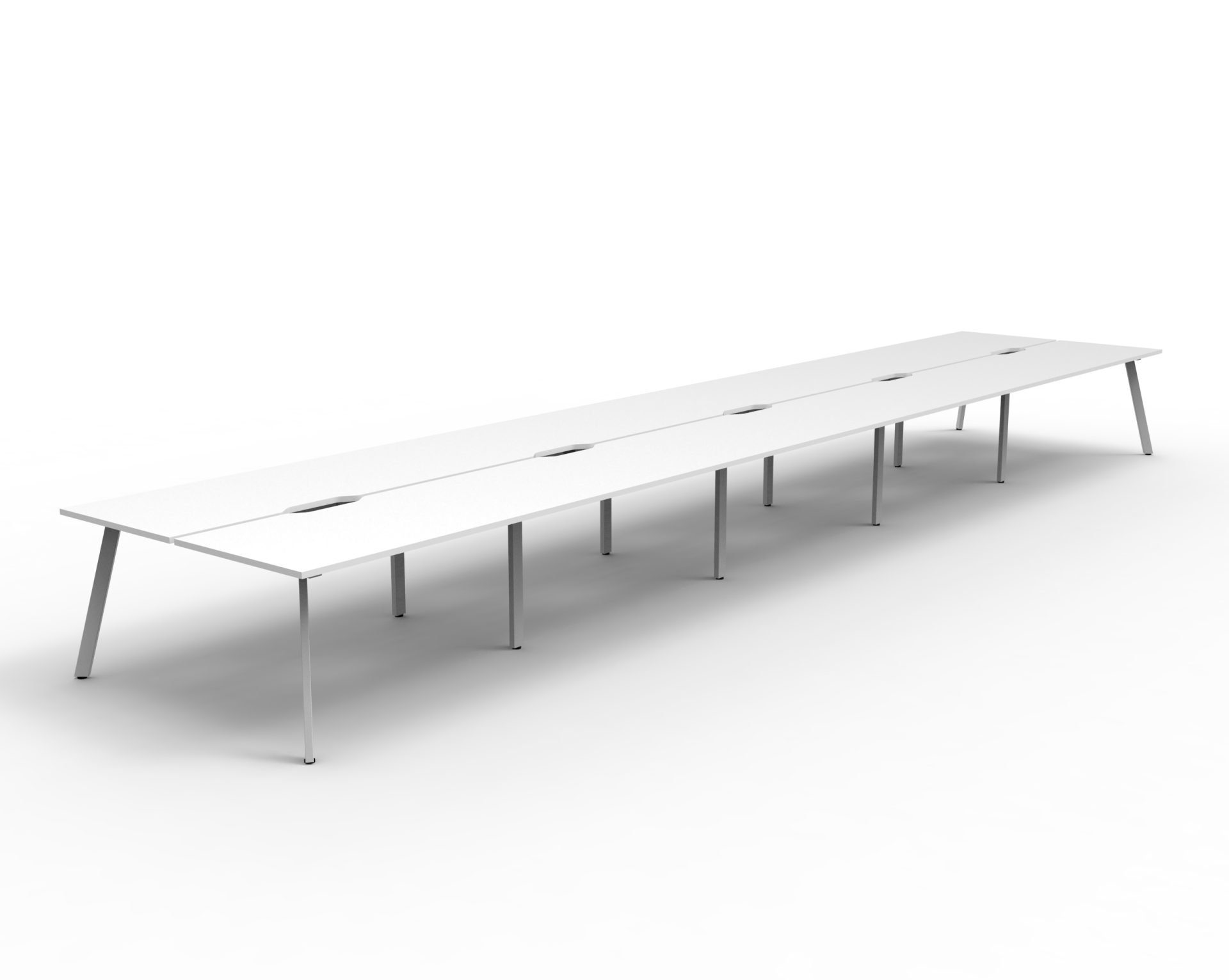 Rapidline Eternity Back-to-Back Workstation – 10-Person POD, 1800×750mm, Natural White Top & White Satin Base