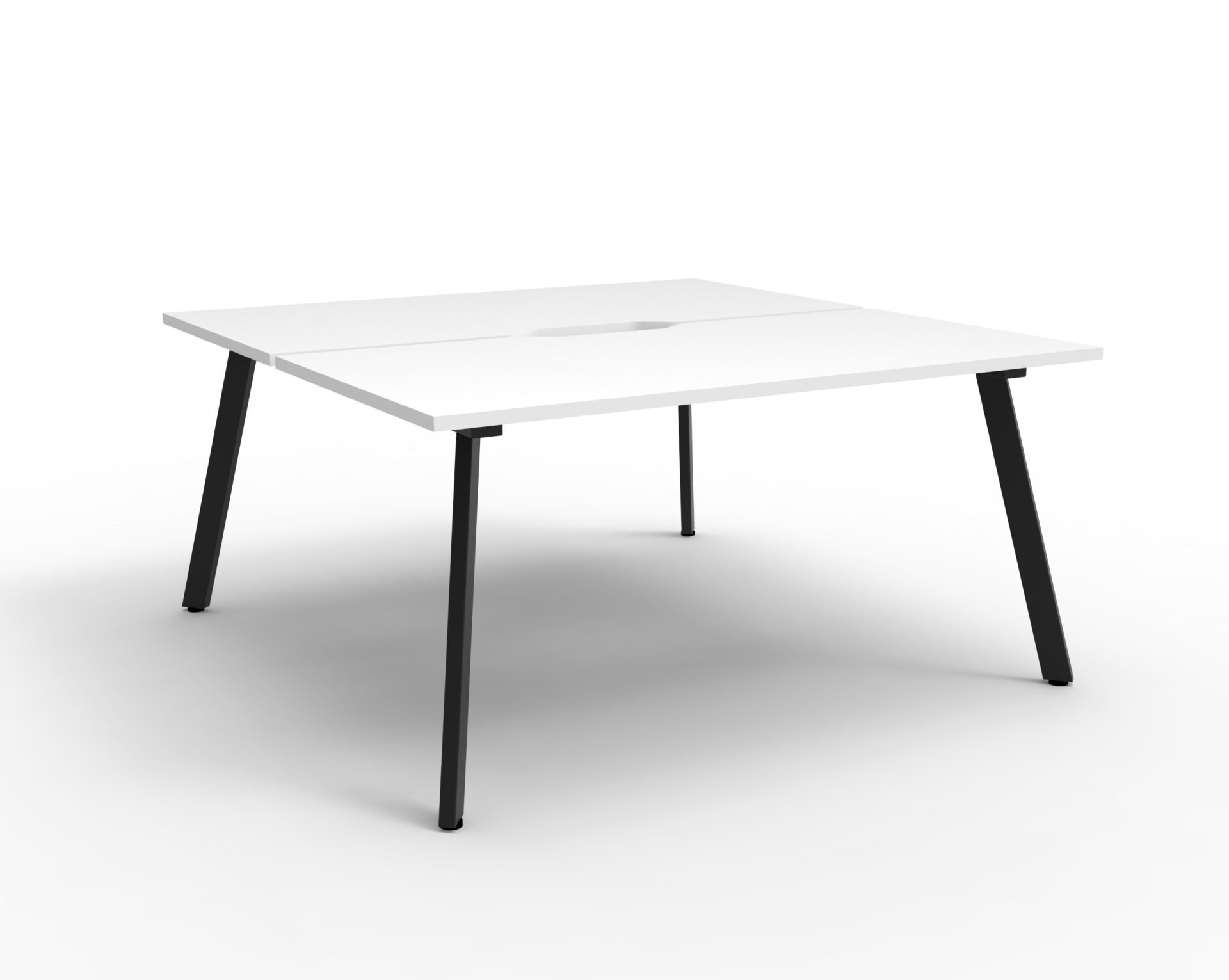 Rapidline Eternity Back-to-Back Workstation – 2-Person POD, 1200×750mm, Natural White Top & Black Satin Base