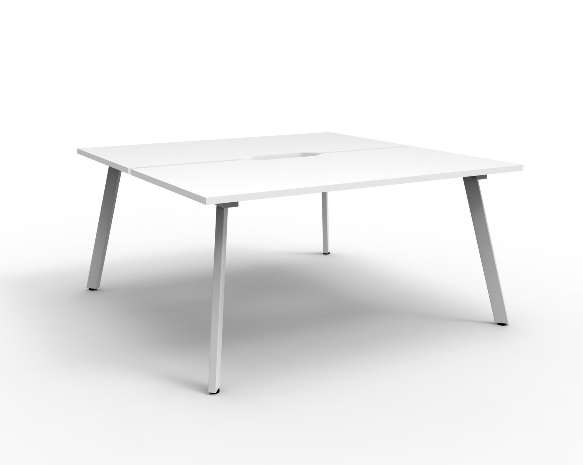 RAPIDLINE Eternity Back-to-Back Workstation – 1200×750mm, White Top & White Satin Base