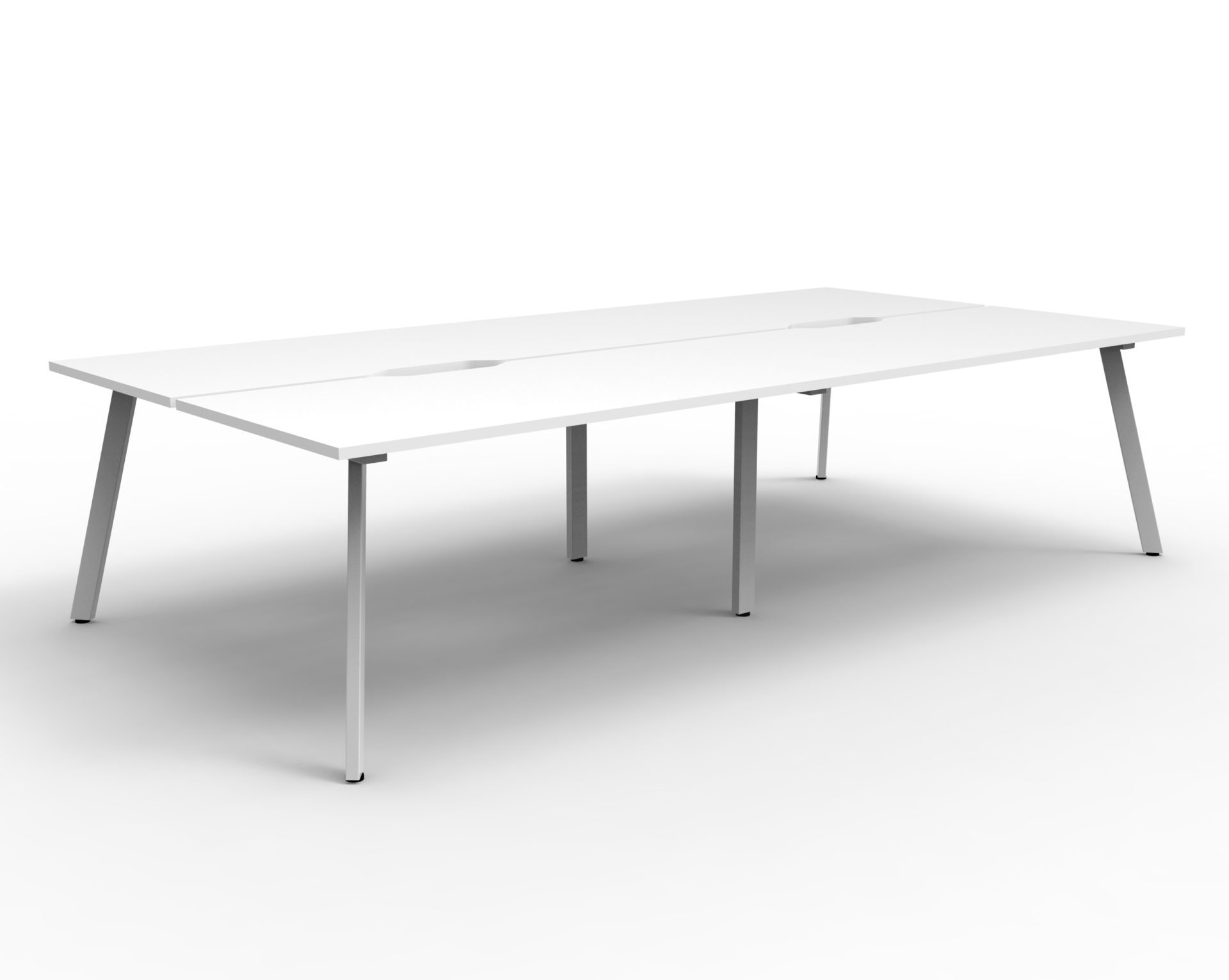 Rapidline Eternity Back-to-Back Workstation | POD of 4 | 1200W x 750D | Natural White Top & White Satin Base